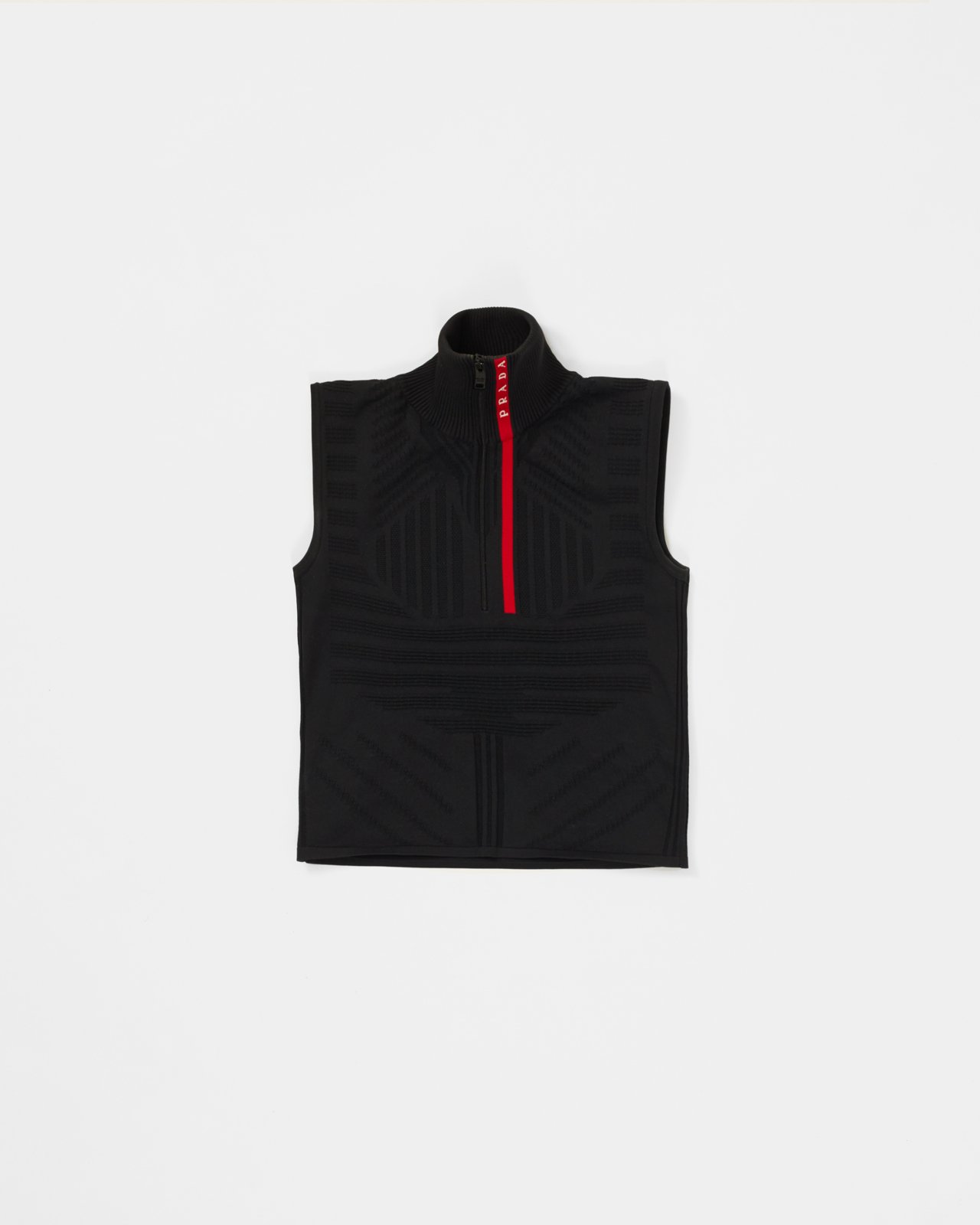 Prada - Knitted Nylon Crop Top - Clothing - Black - Image 4
