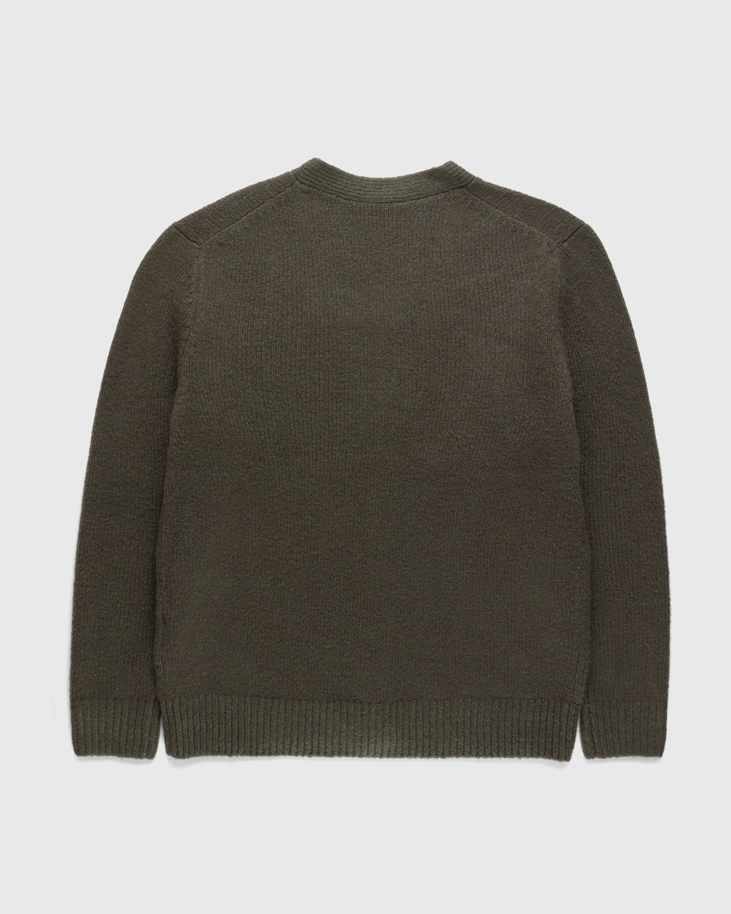 Acne Studios - Wool Blend V-Neck Cardigan Sweater Forest Green - Clothing - Grey - Image 2