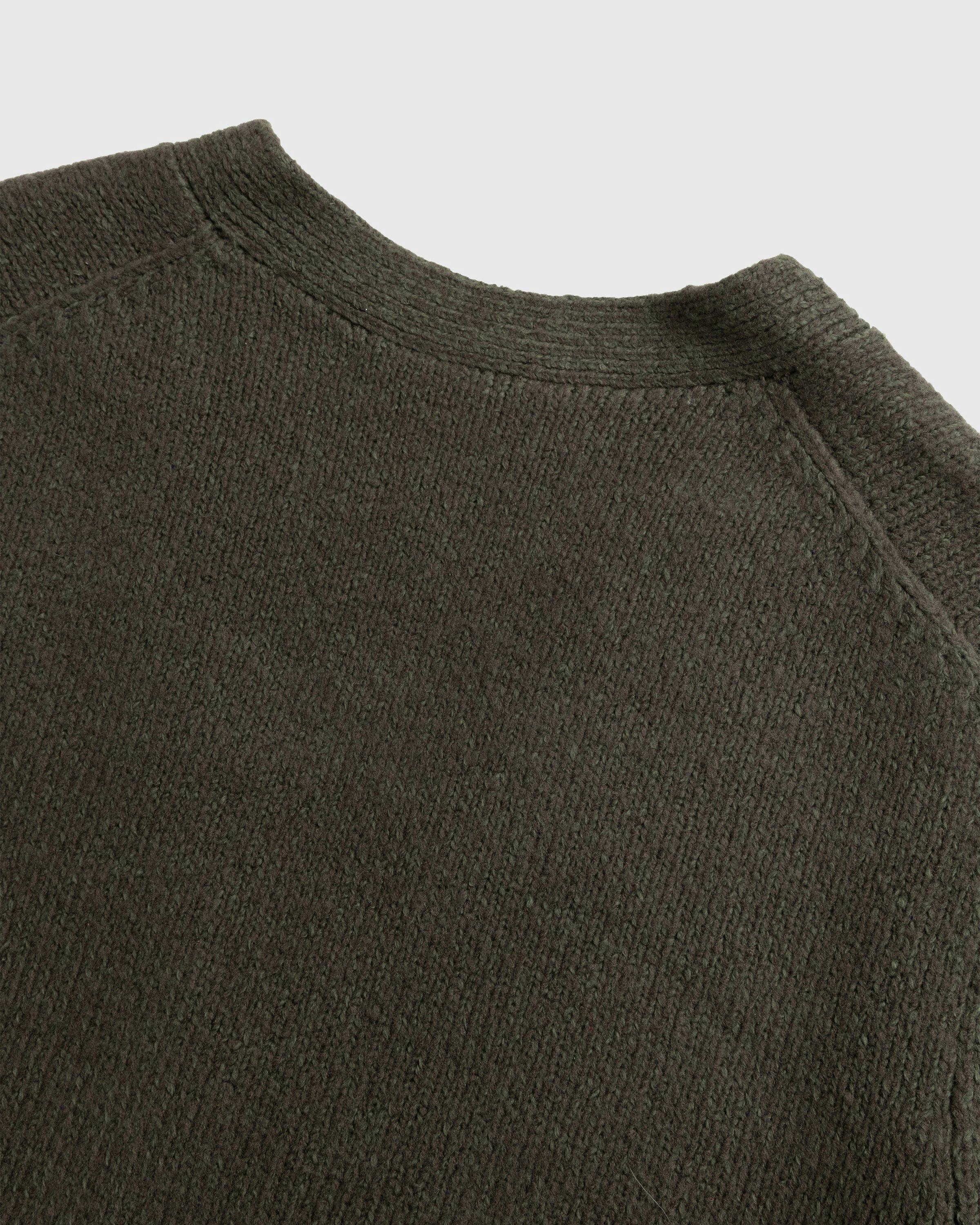 Acne Studios - Wool Blend V-Neck Cardigan Sweater Forest Green - Clothing - Grey - Image 4