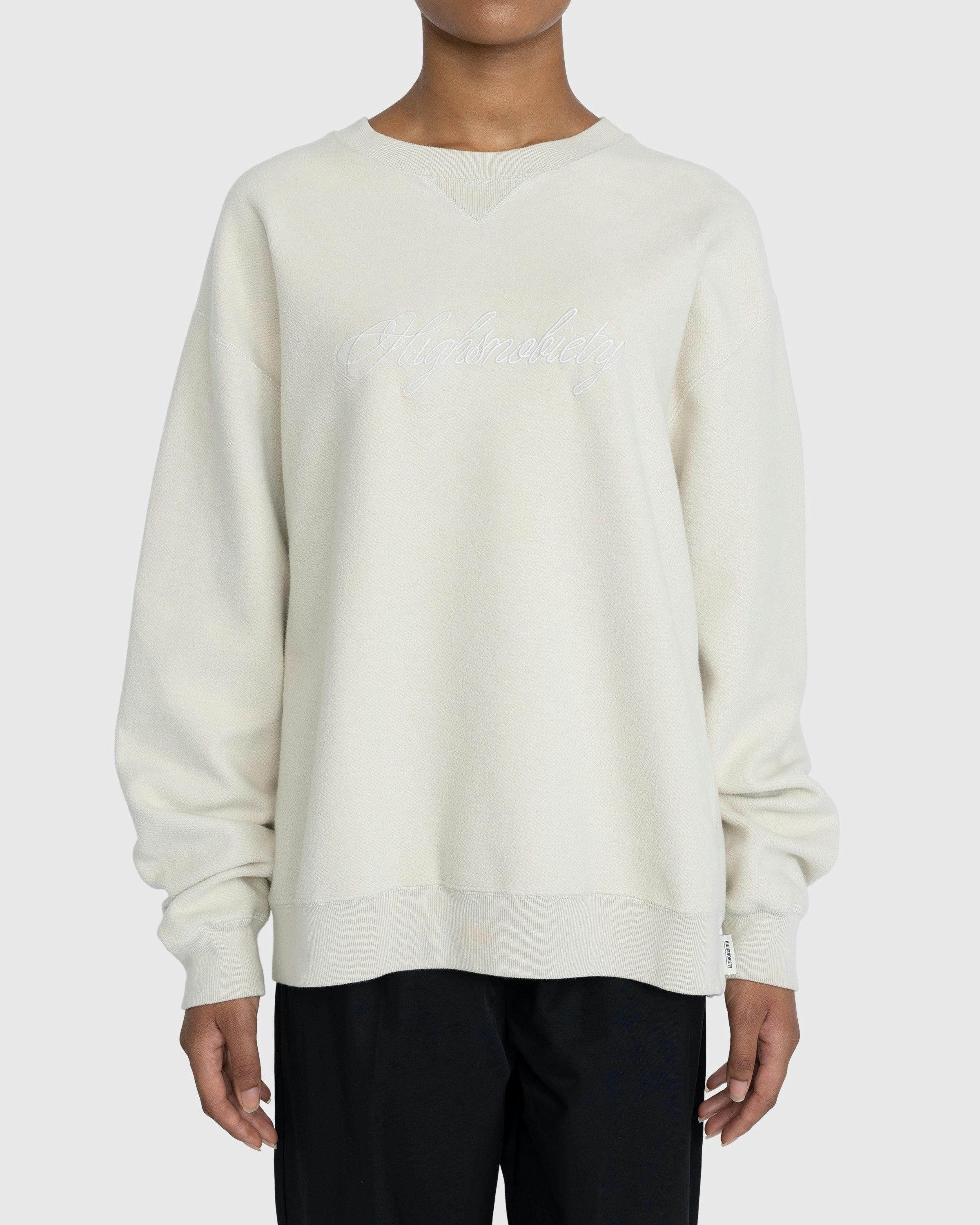 Highsnobiety - Script Logo Reverse Fleece Crew Beige - Clothing - Beige - Image 2