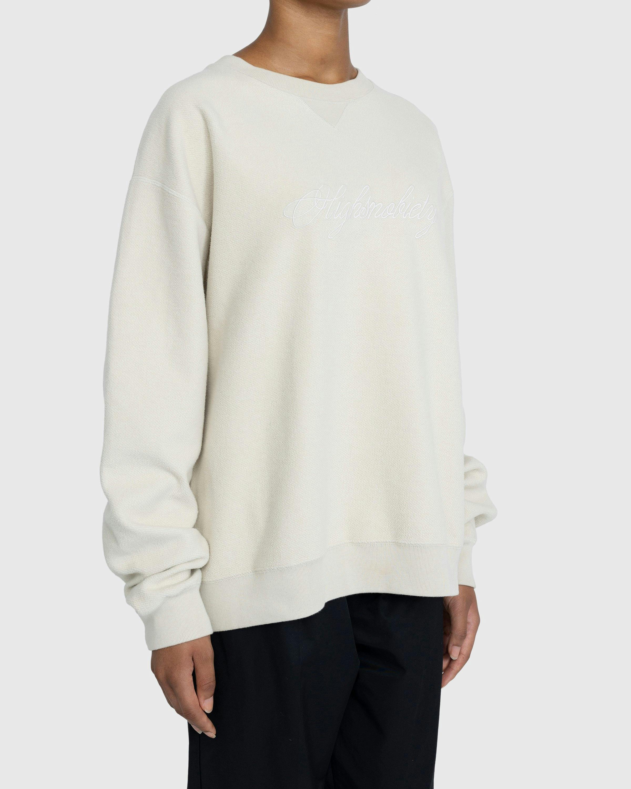 Highsnobiety - Script Logo Reverse Fleece Crew Beige - Clothing - Beige - Image 4