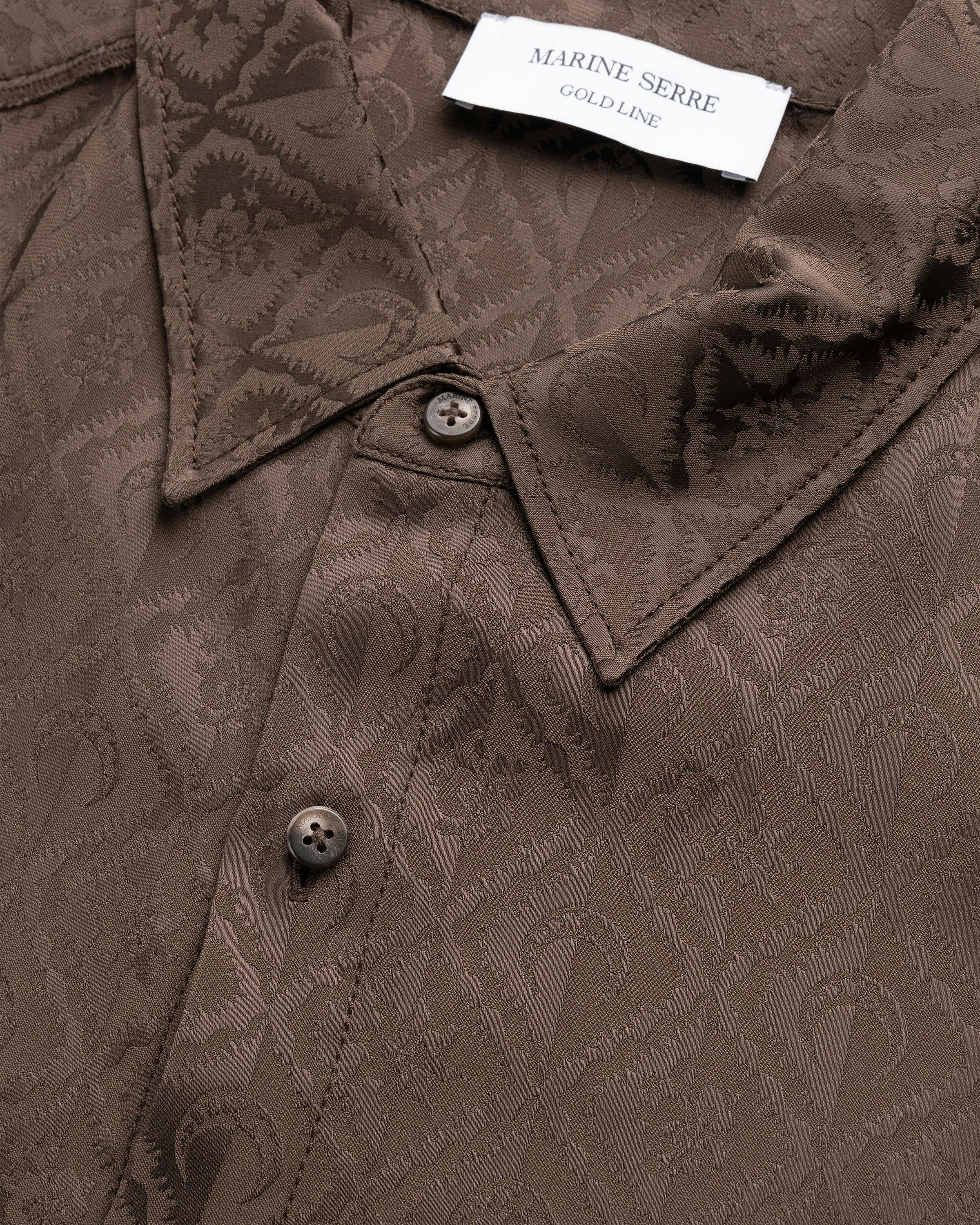 Marine Serre - Moon Diamant Satin Jacquard Blouse Brown - Clothing - undefined - Image 7