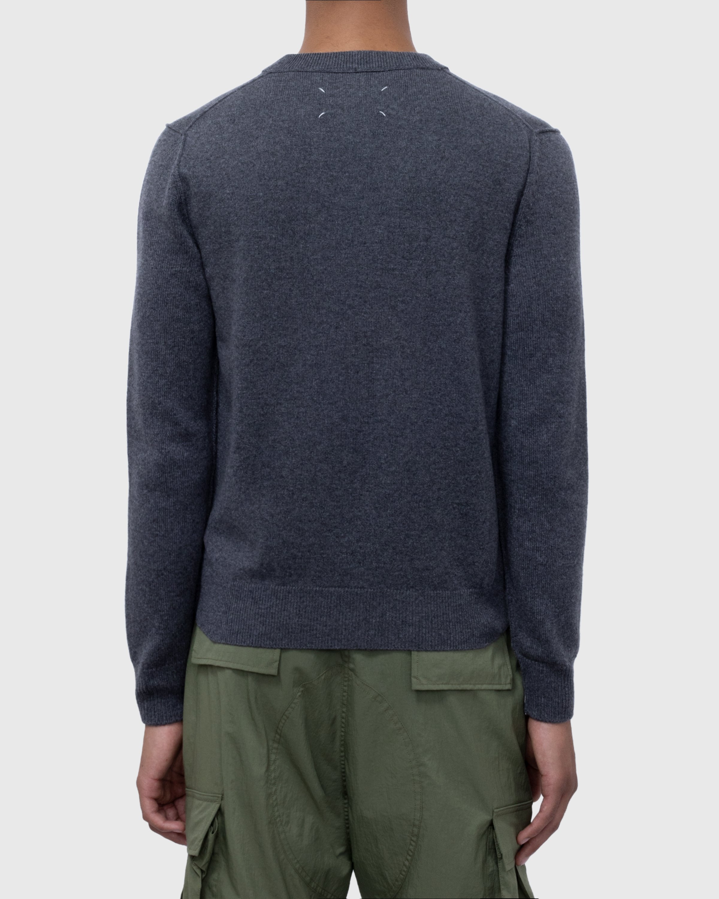 Maison Margiela - Cashmere V-Neck Sweater Grey - Clothing - Grey - Image 4