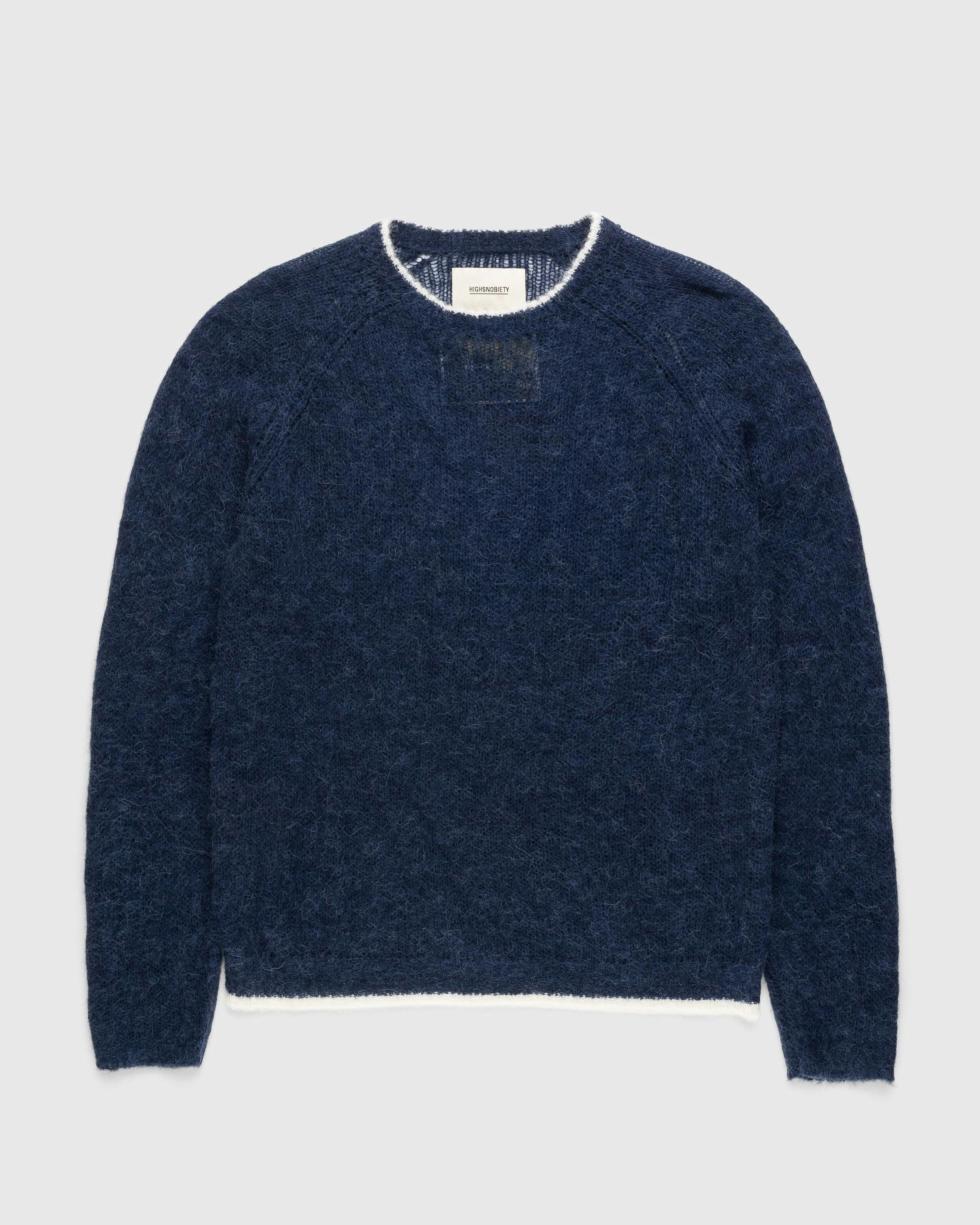 Highsnobiety - Crew Sweater Navy/Ivory - Clothing - Blue - Image 1