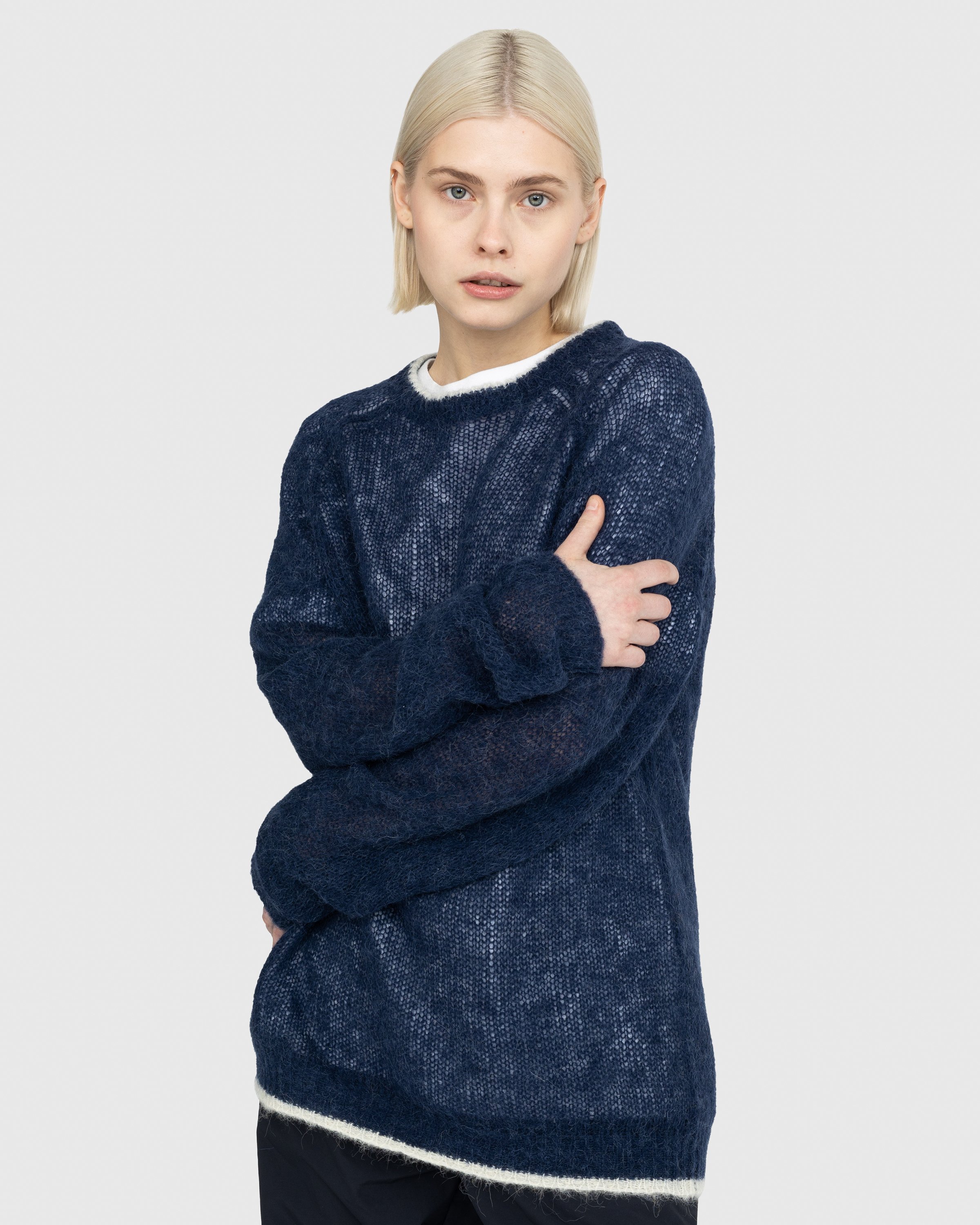 Highsnobiety - Crew Sweater Navy/Ivory - Clothing - Blue - Image 5
