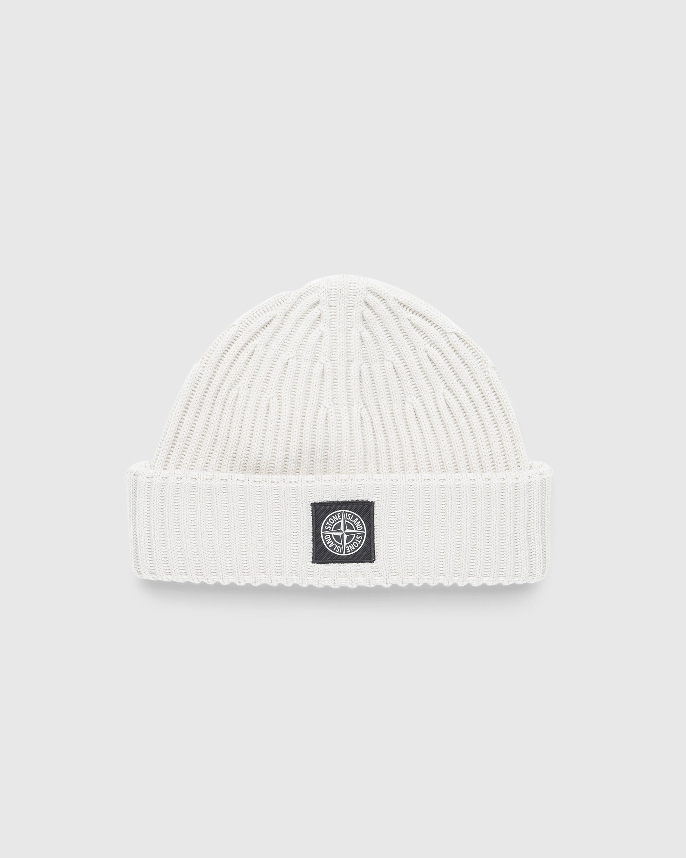Stone Island - Ribbed Wool Beanie Plaster - Accessories - White - Image 1