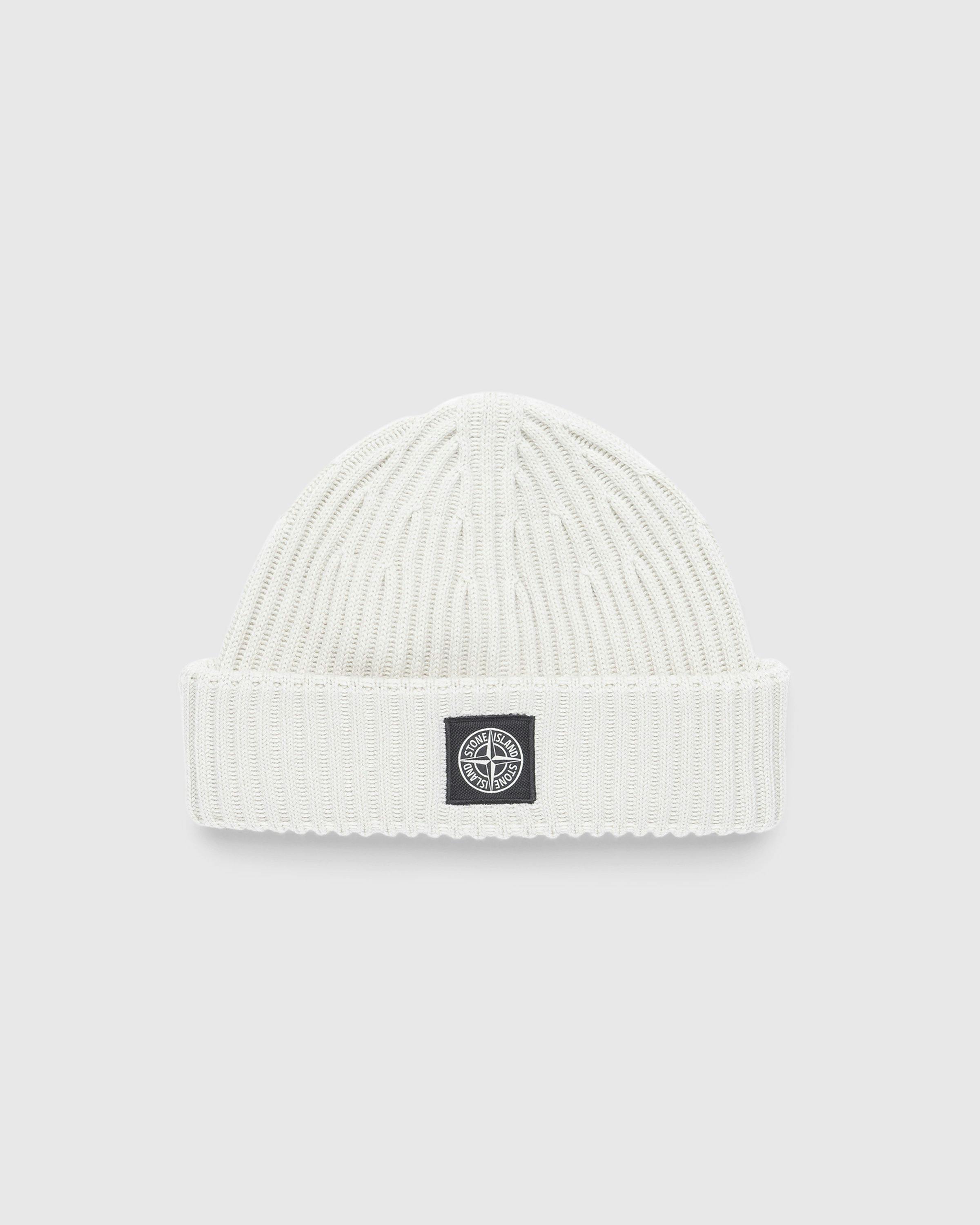 Stone Island - Ribbed Wool Beanie Plaster - Accessories - White - Image 1