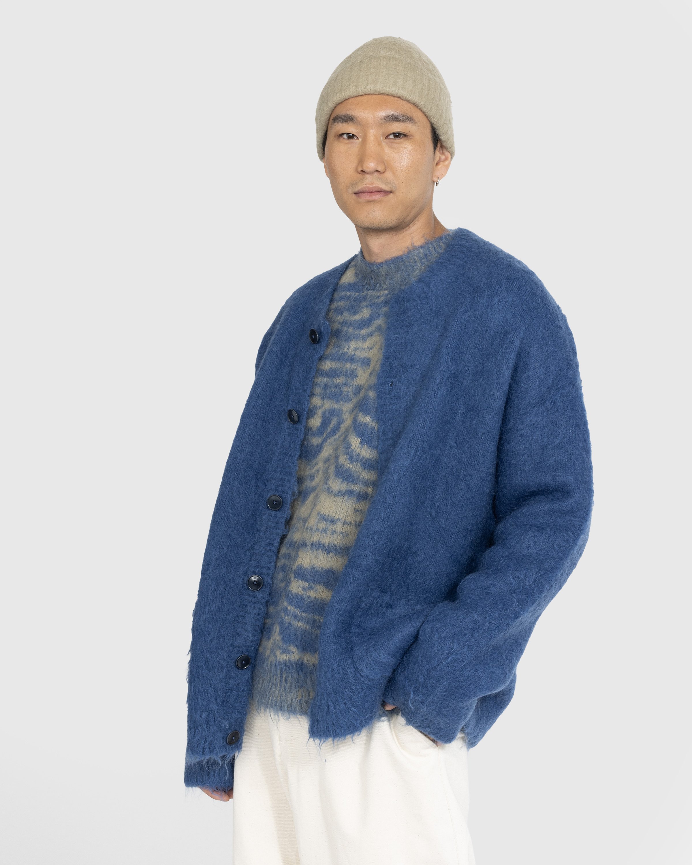 Acne Studios - Brushed Wool Cardigan Blue - Clothing - Blue - Image 2