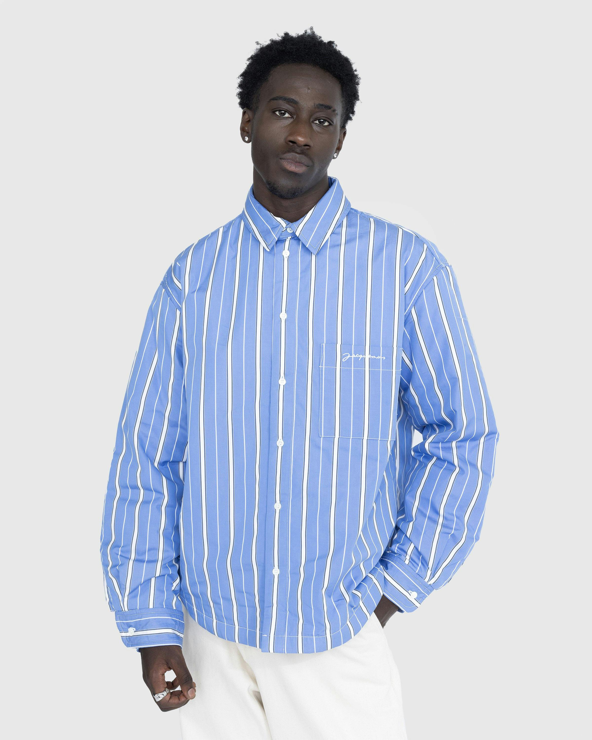 JACQUEMUS - La Chemise Boulanger Blue Stripes - Clothing - Blue - Image 2