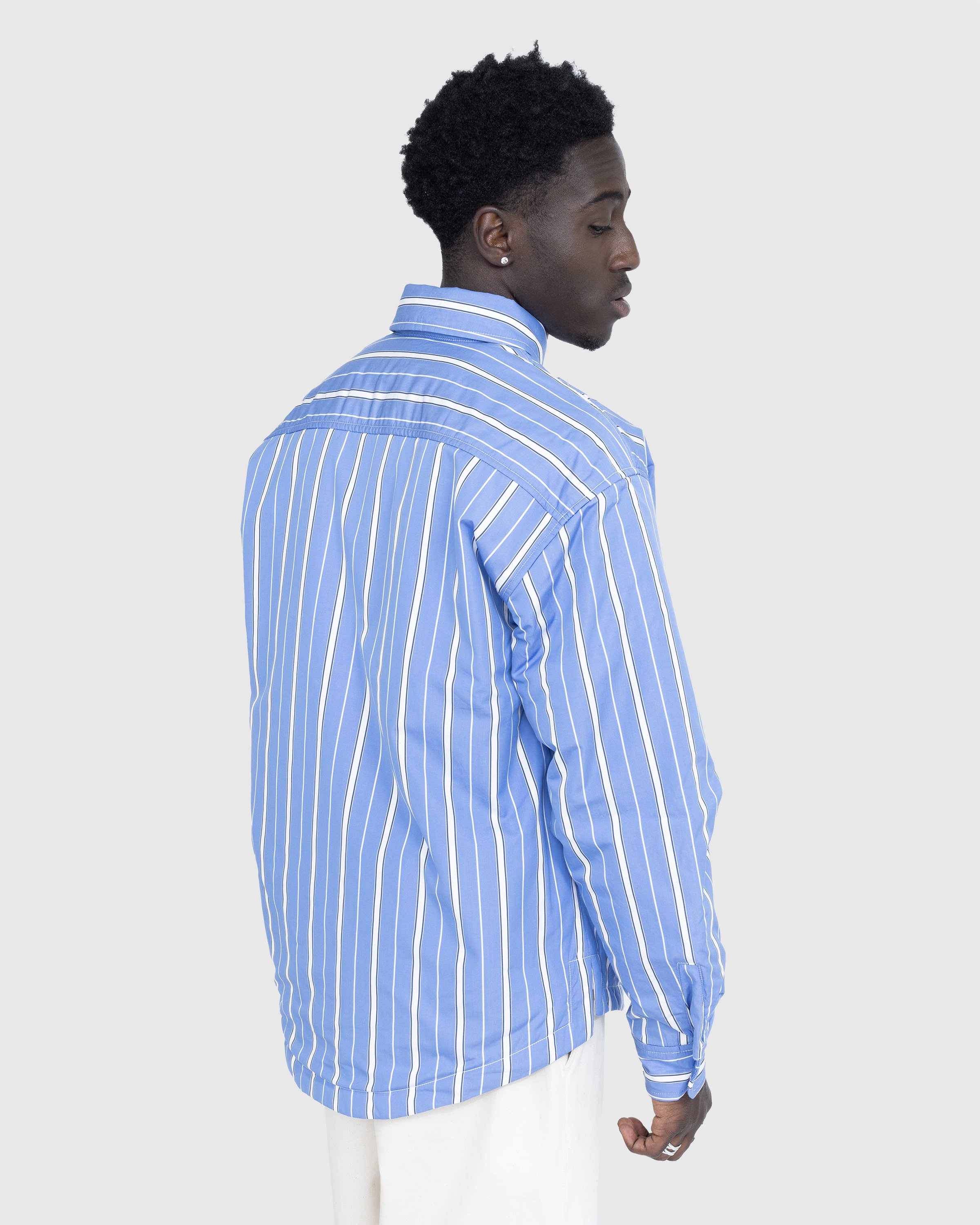 JACQUEMUS - La Chemise Boulanger Blue Stripes - Clothing - Blue - Image 3
