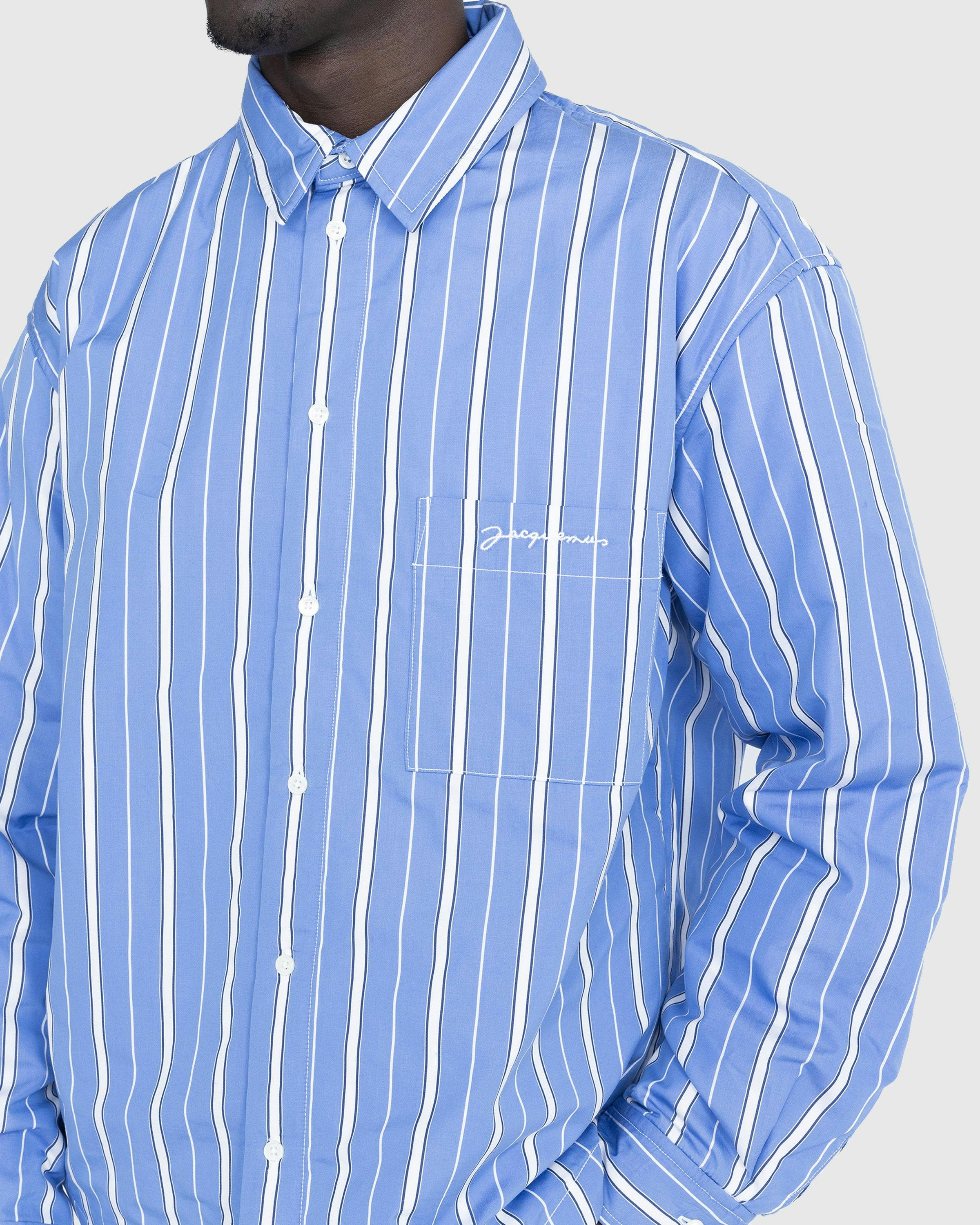 JACQUEMUS - La Chemise Boulanger Blue Stripes - Clothing - Blue - Image 4