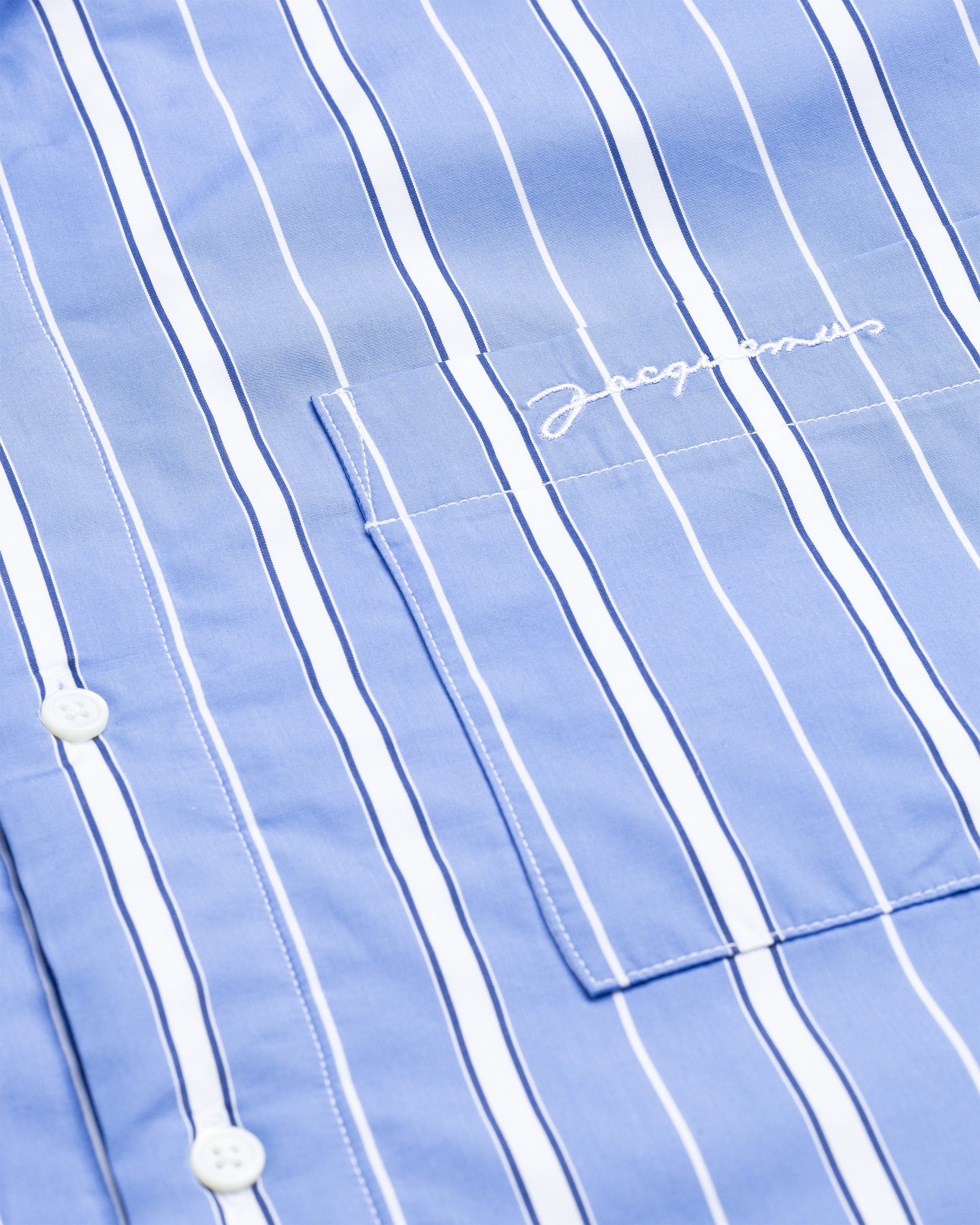 JACQUEMUS - La Chemise Boulanger Blue Stripes - Clothing - Blue - Image 5