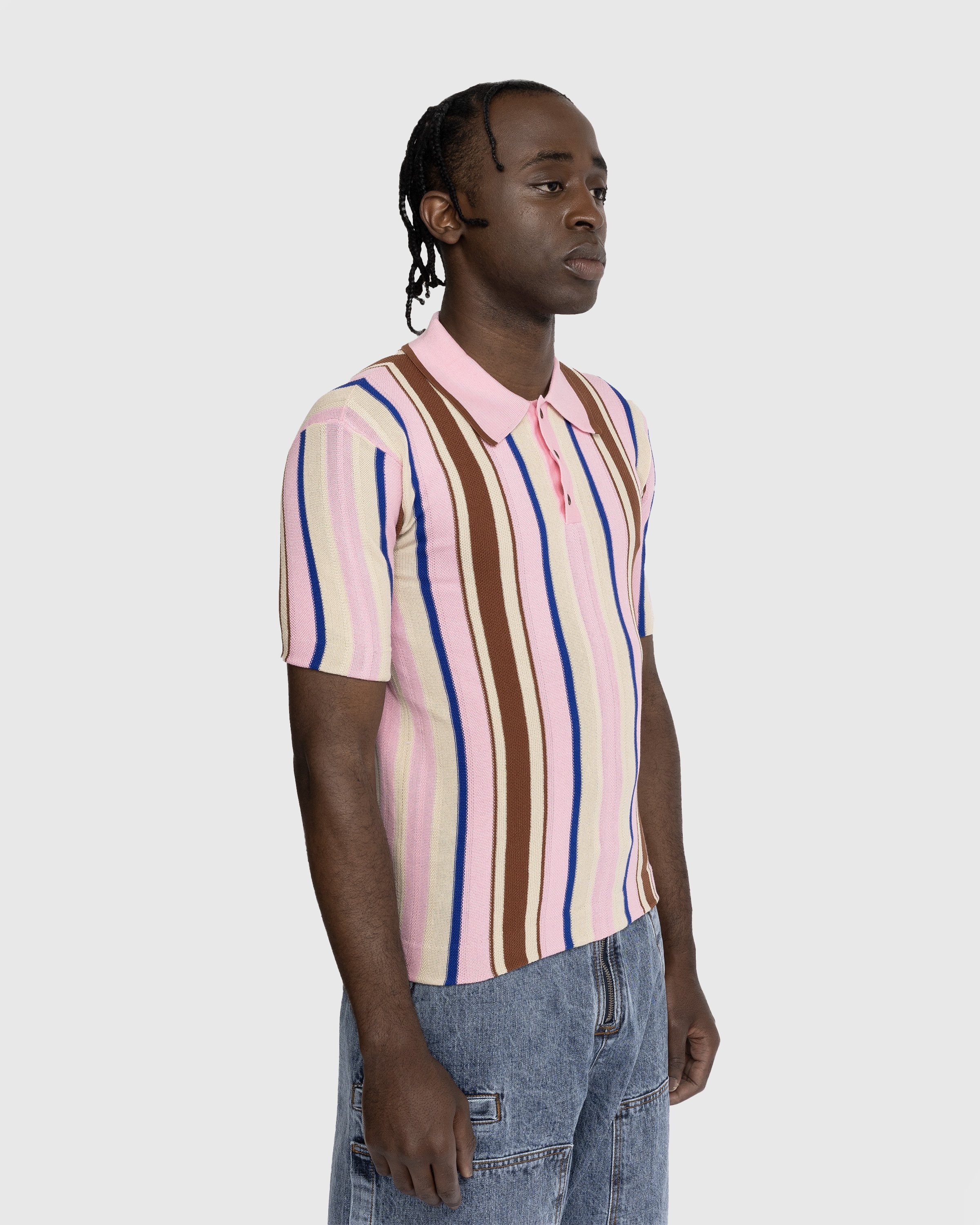 Wales Bonner - Optimist Polo Shirt - Clothing - Pink - Image 4