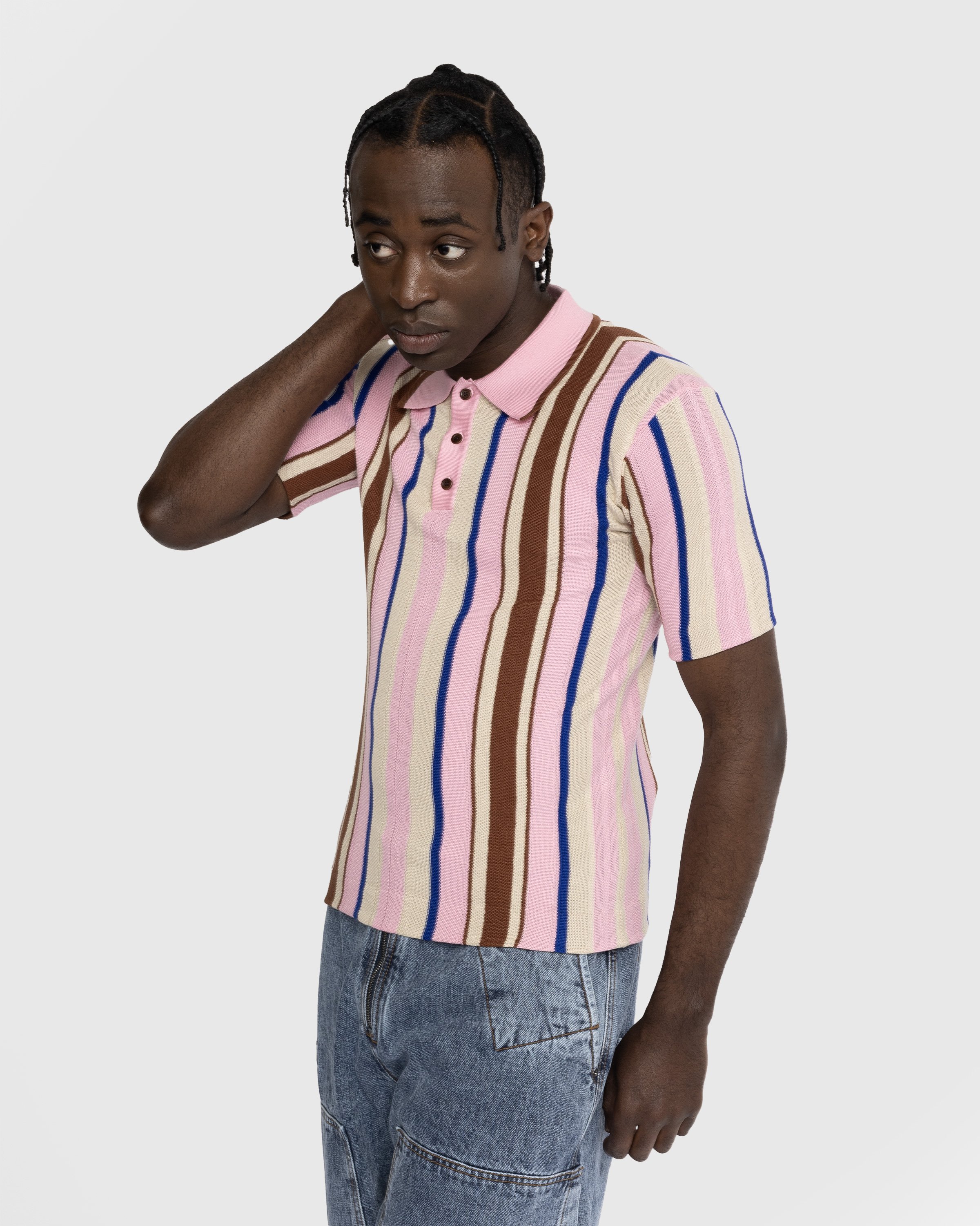 Wales Bonner - Optimist Polo Shirt - Clothing - Pink - Image 5