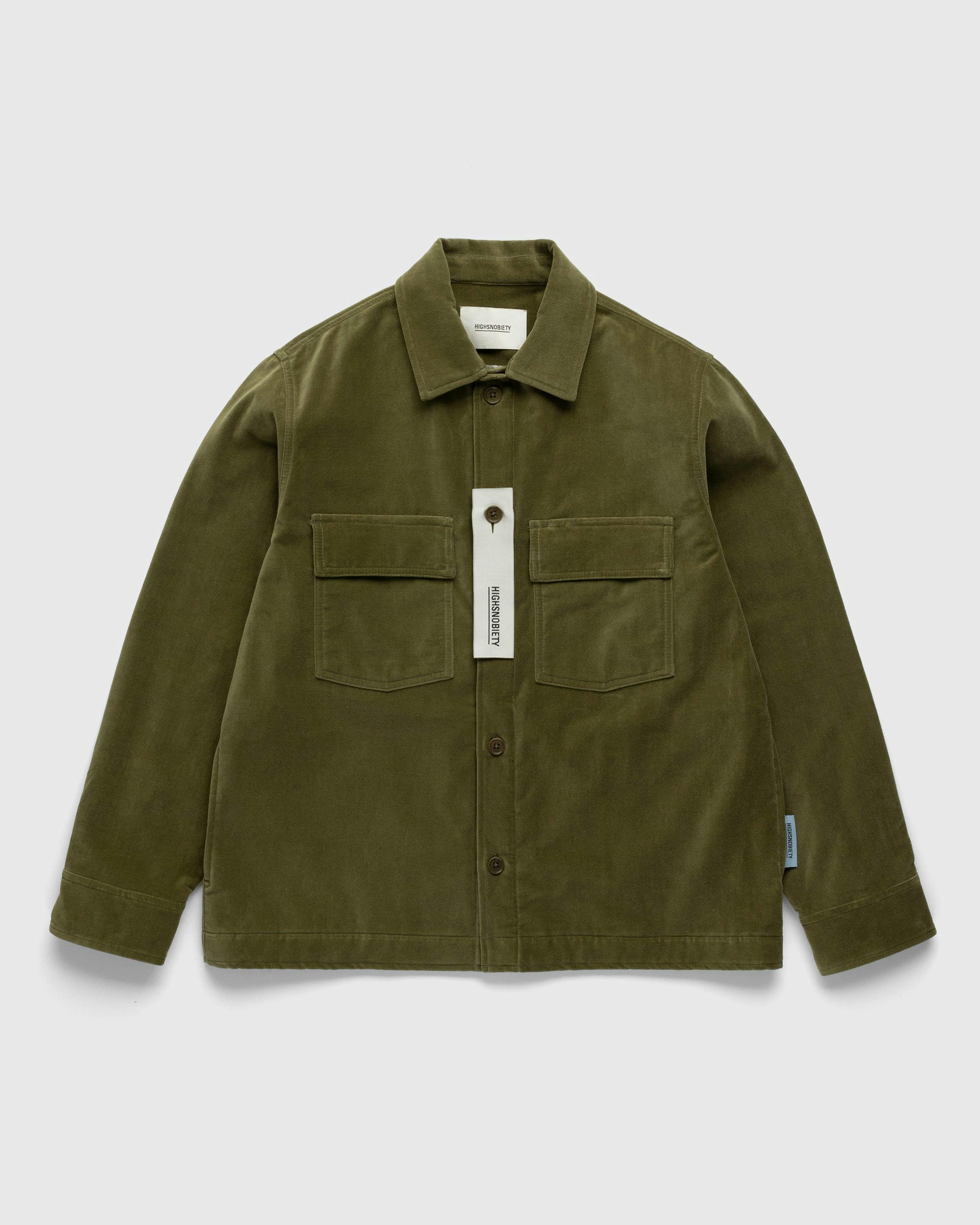 Highsnobiety - Moleskin CPO Shirt Olive - Clothing - Green - Image 1