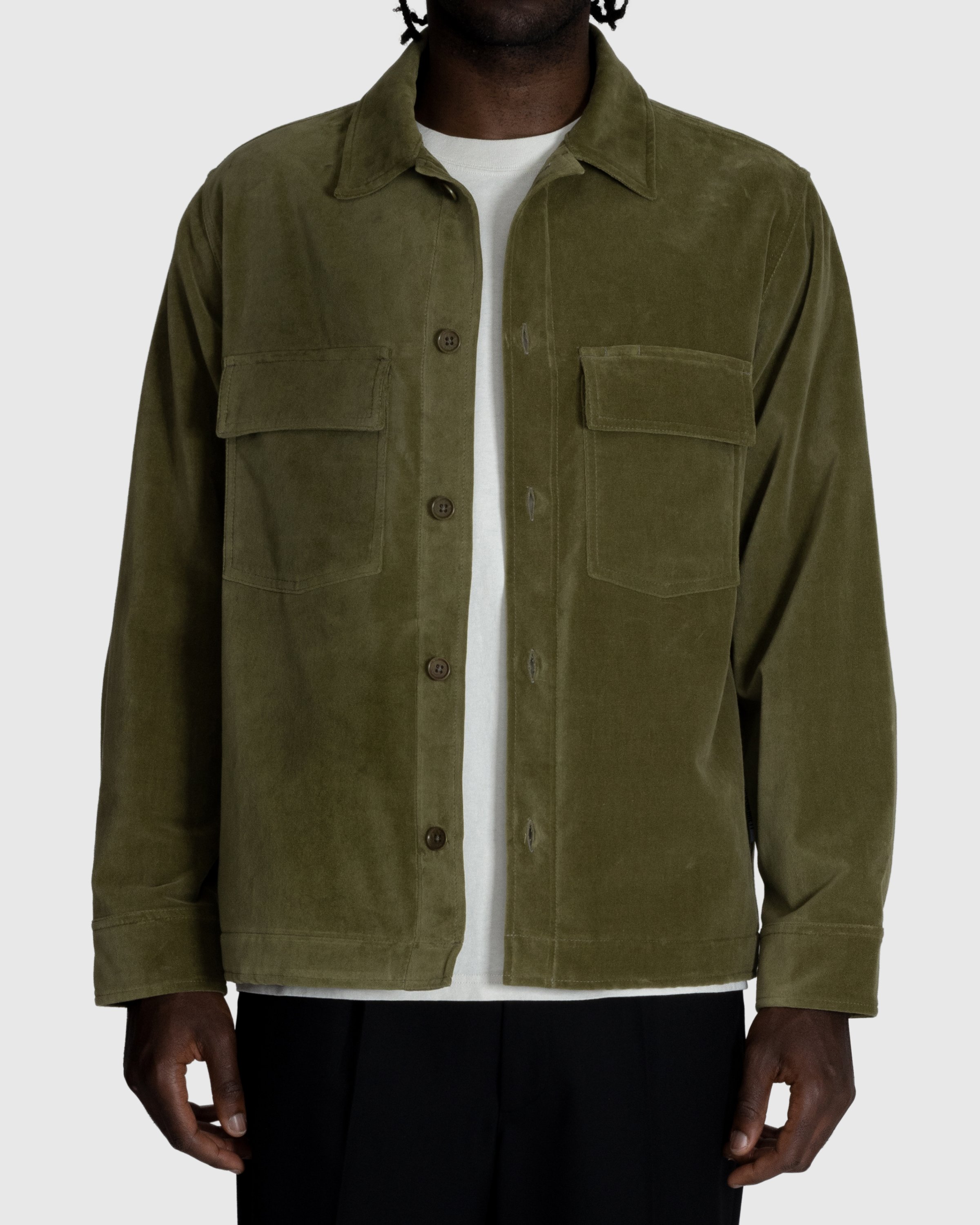 Highsnobiety - Moleskin CPO Shirt Olive - Clothing - Green - Image 3