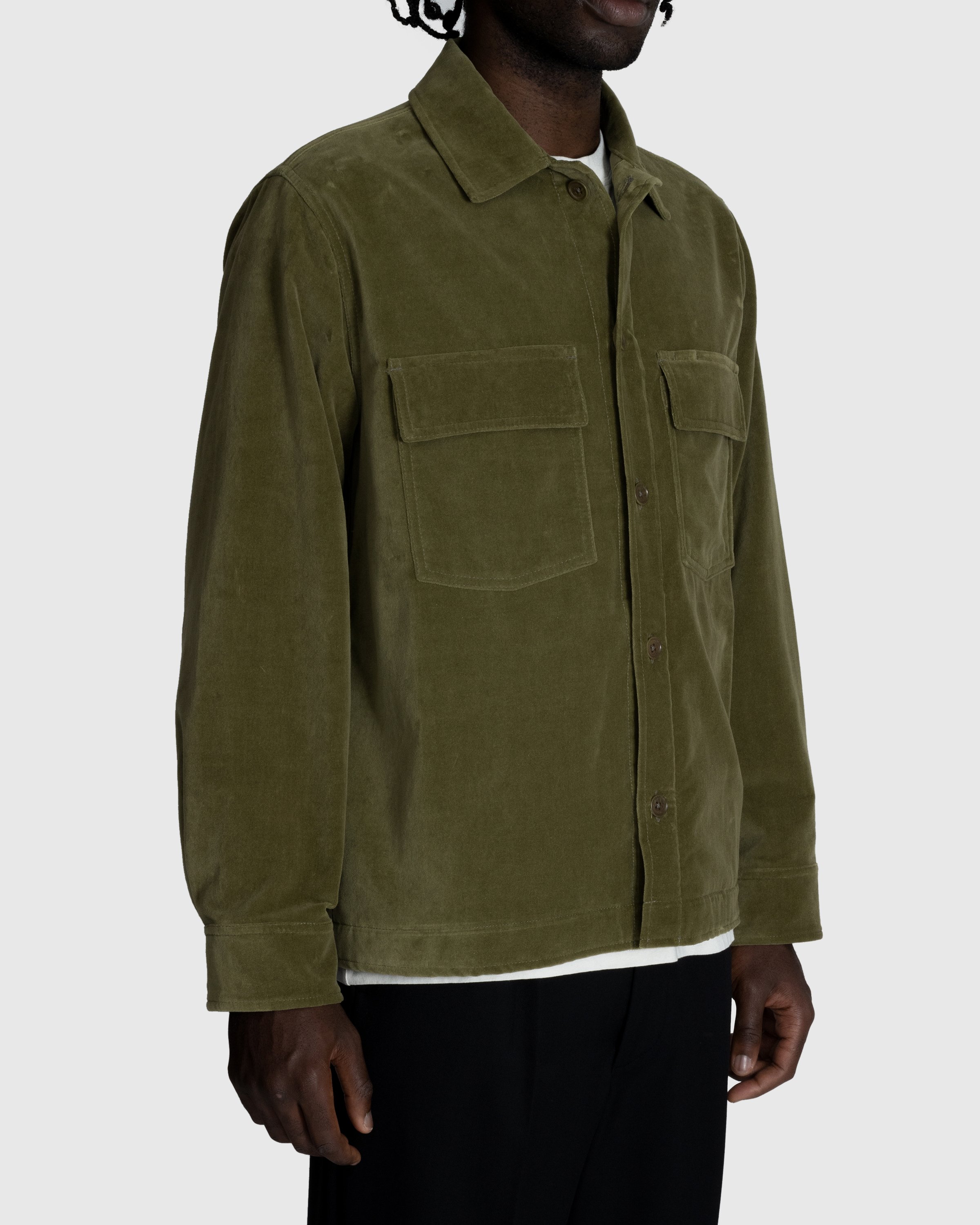 Highsnobiety - Moleskin CPO Shirt Olive - Clothing - Green - Image 4