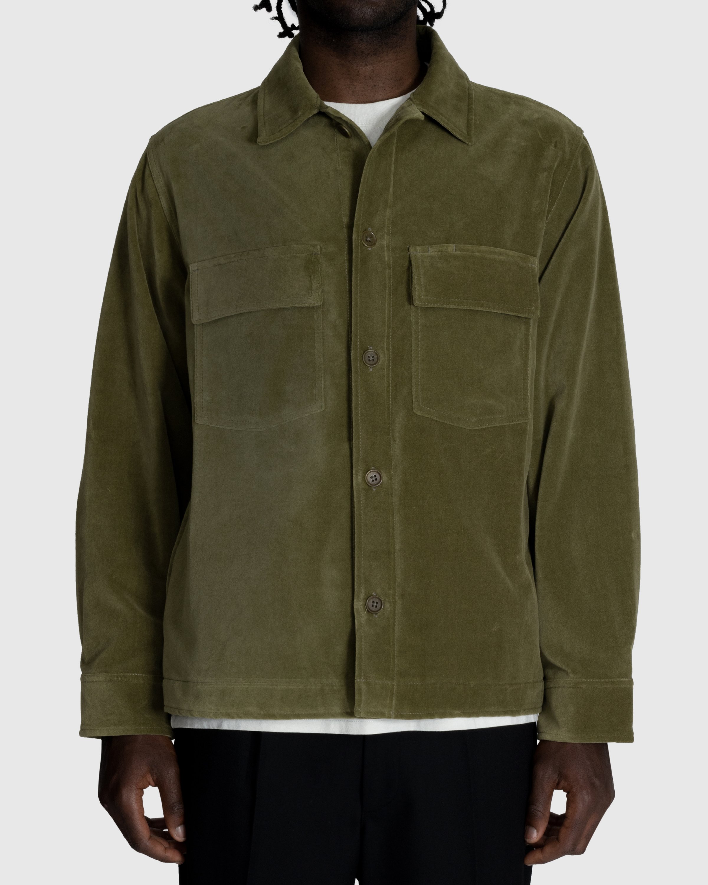 Highsnobiety - Moleskin CPO Shirt Olive - Clothing - Green - Image 5