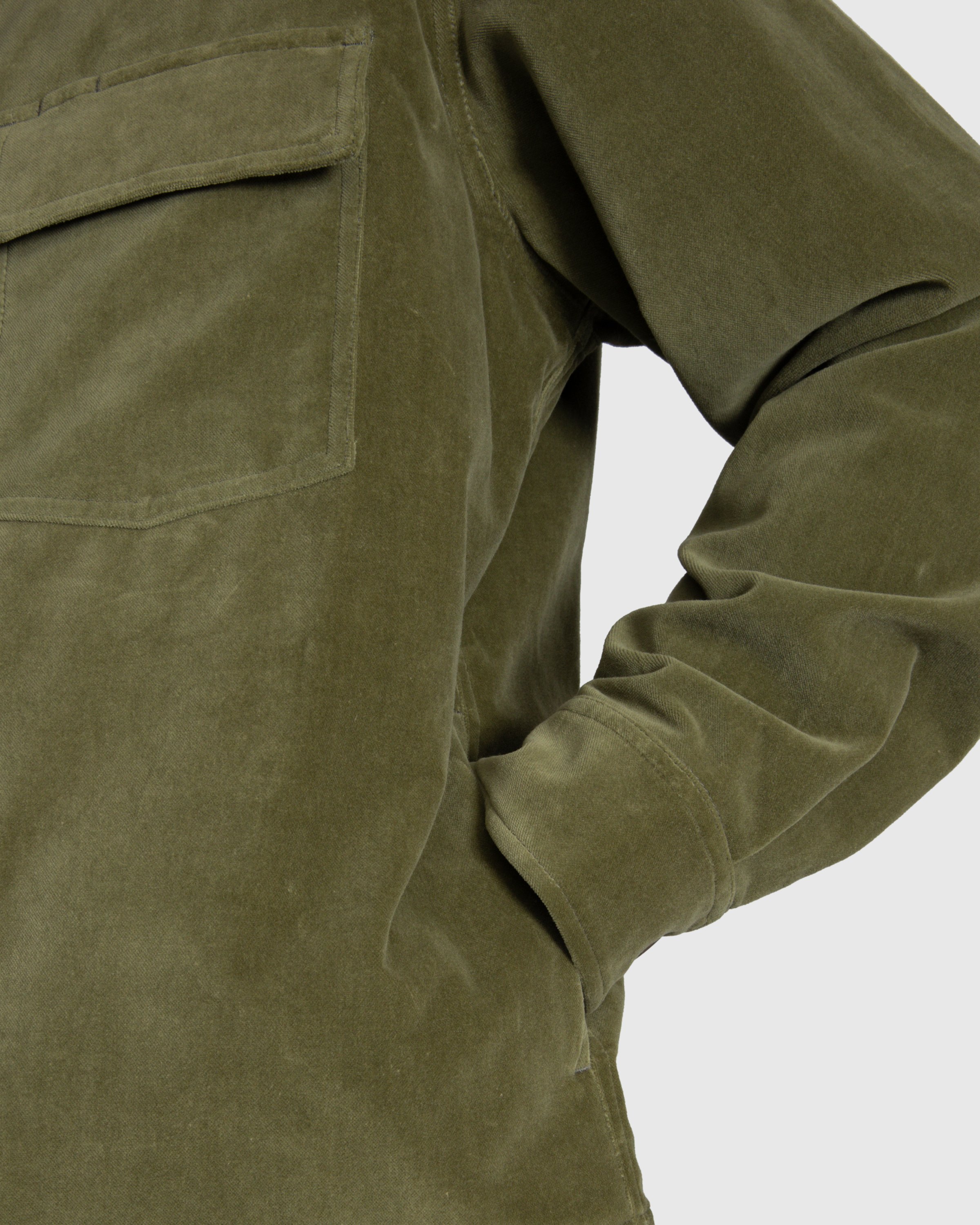 Highsnobiety - Moleskin CPO Shirt Olive - Clothing - Green - Image 8