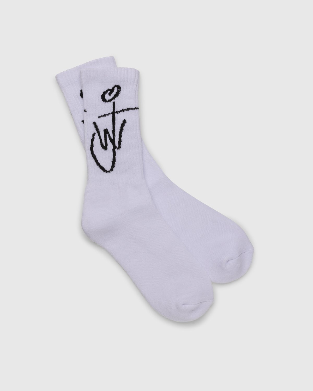 J.W. Anderson - JWA Logo Short Ankle Socks White/Black - Accessories - White - Image 1