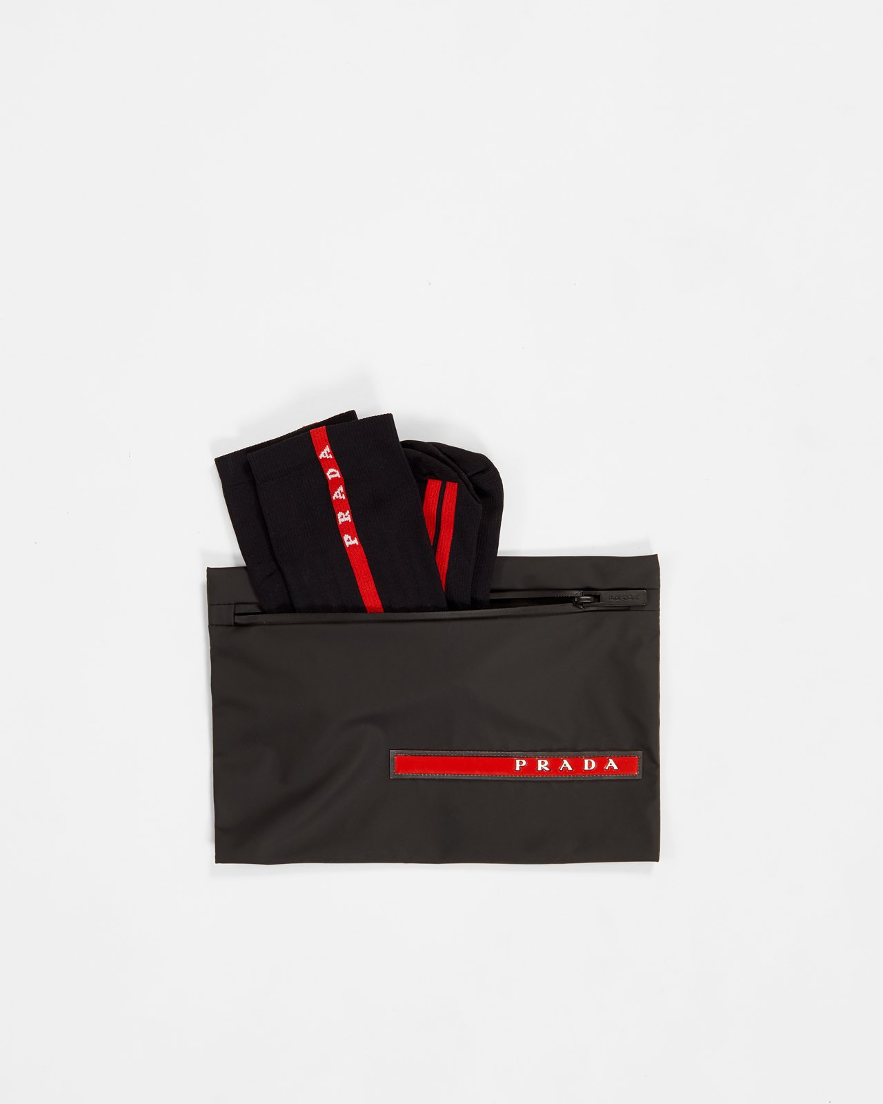 Prada - Men's Logo Stripe Socks Black - Accessories - Black - Image 2