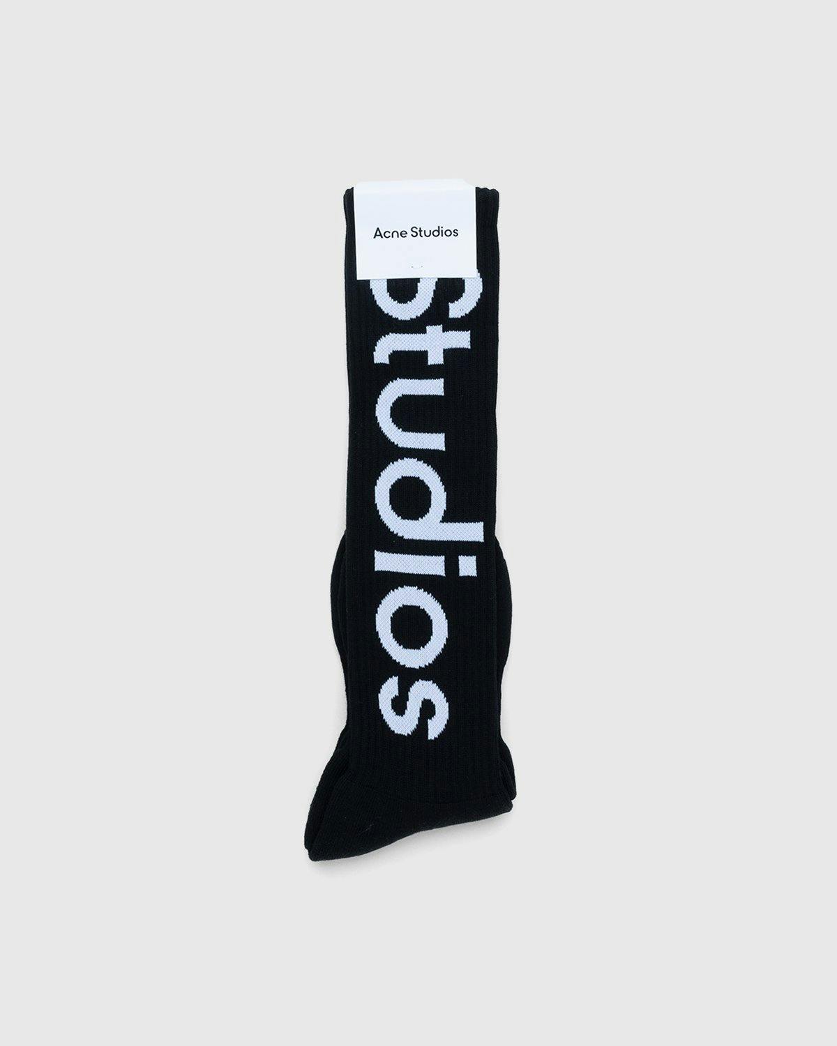 Acne Studios - Logo Socks Black - Accessories - Black - Image 2