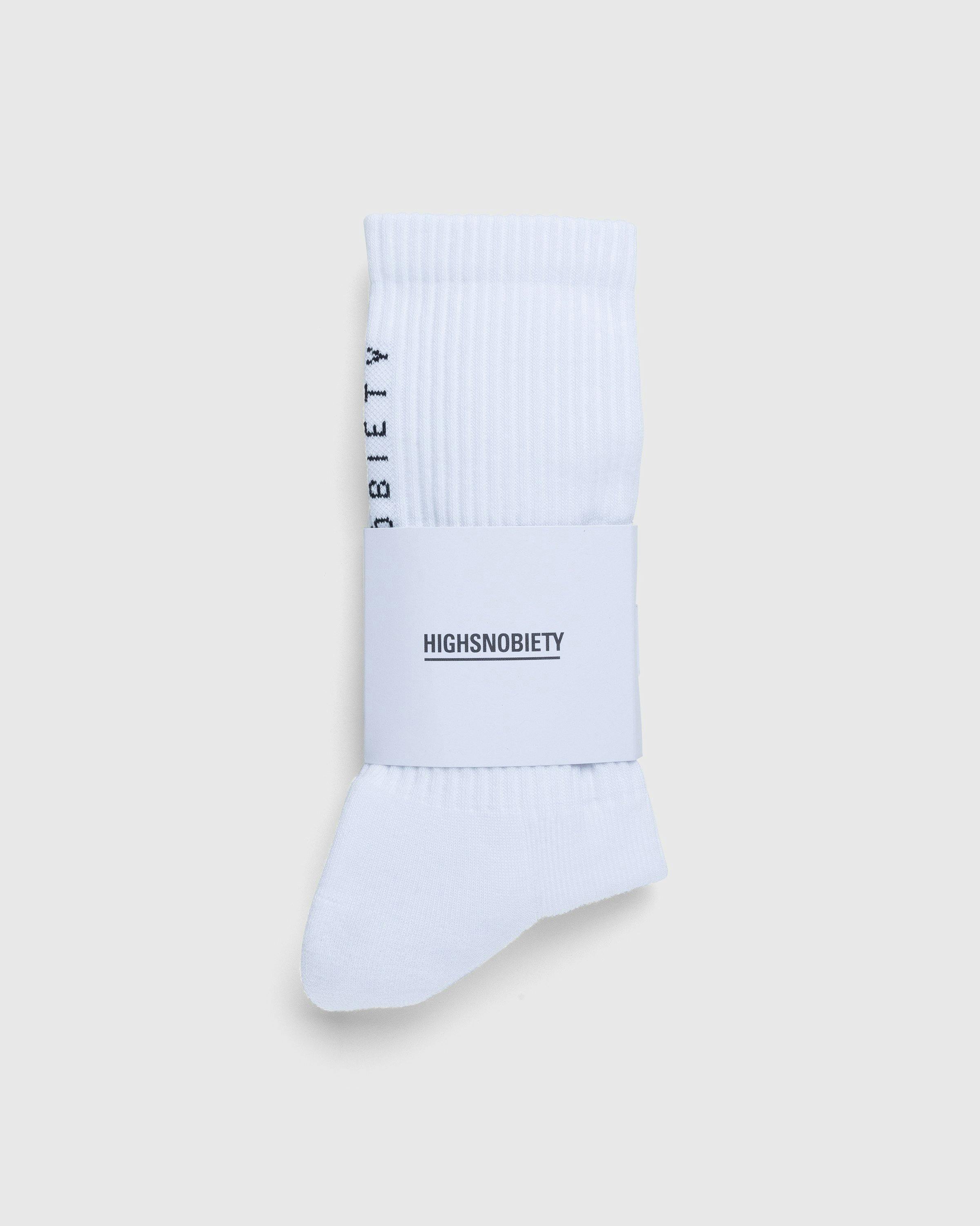 Highsnobiety - Logo Socks White - Accessories - White - Image 1