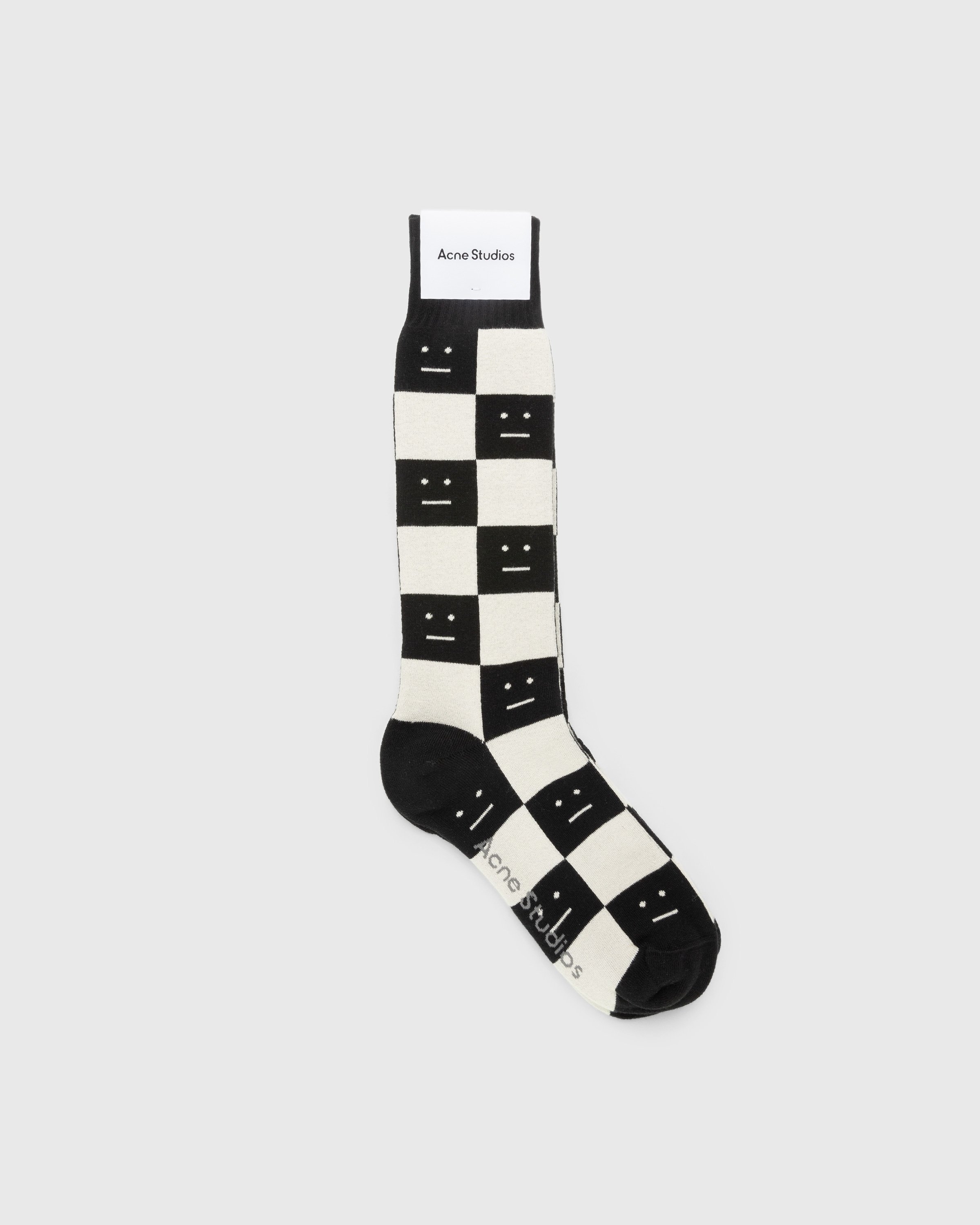 Acne Studios - Checkerboard Socks Black/Oatmeal Beige - Accessories - Black - Image 1