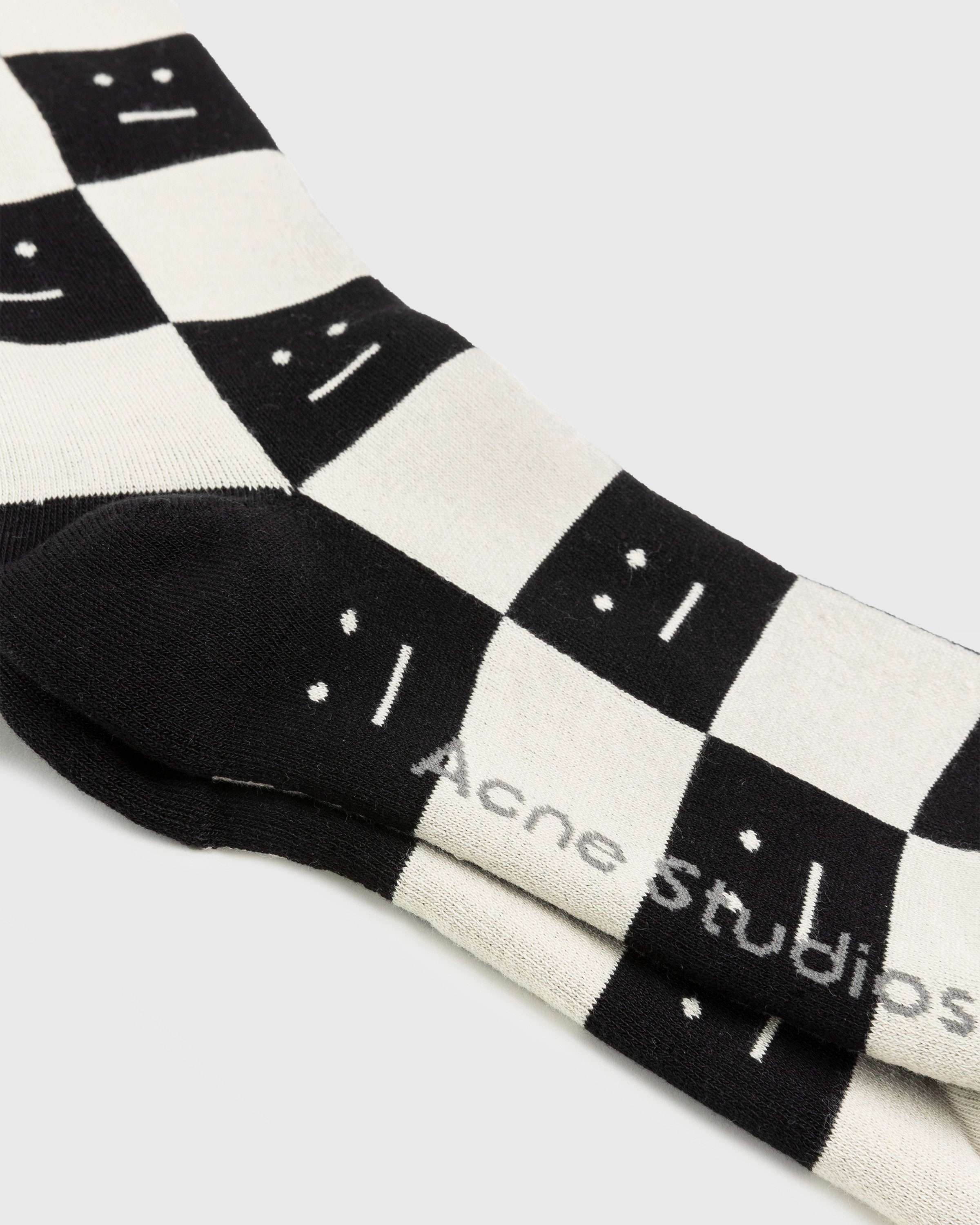 Acne Studios - Checkerboard Socks Black/Oatmeal Beige - Accessories - Black - Image 3