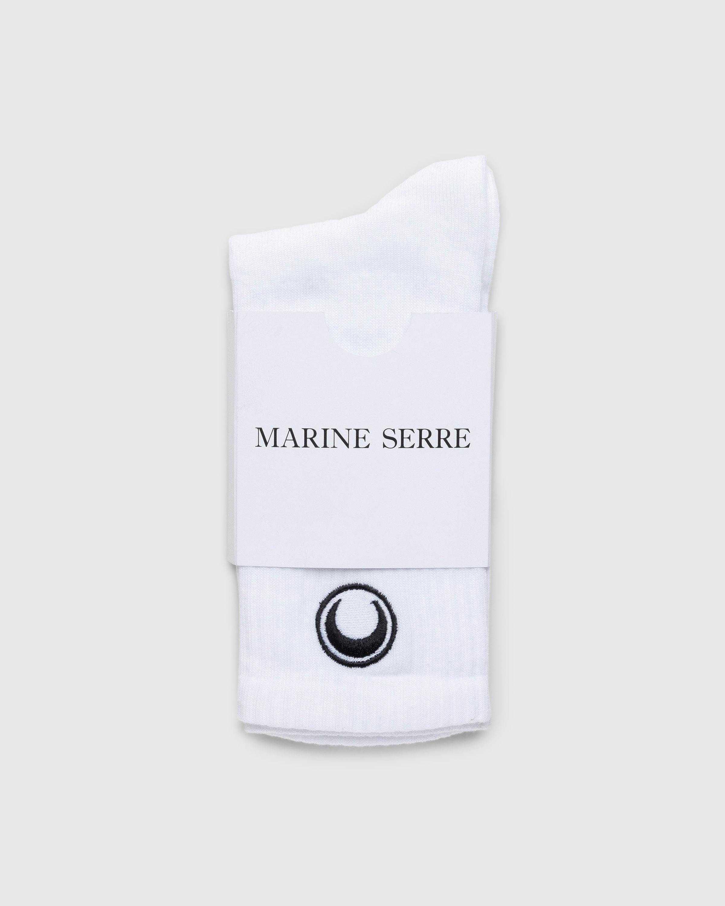 Marine Serre - Embroidered Olympic Socks White - Accessories - White - Image 1