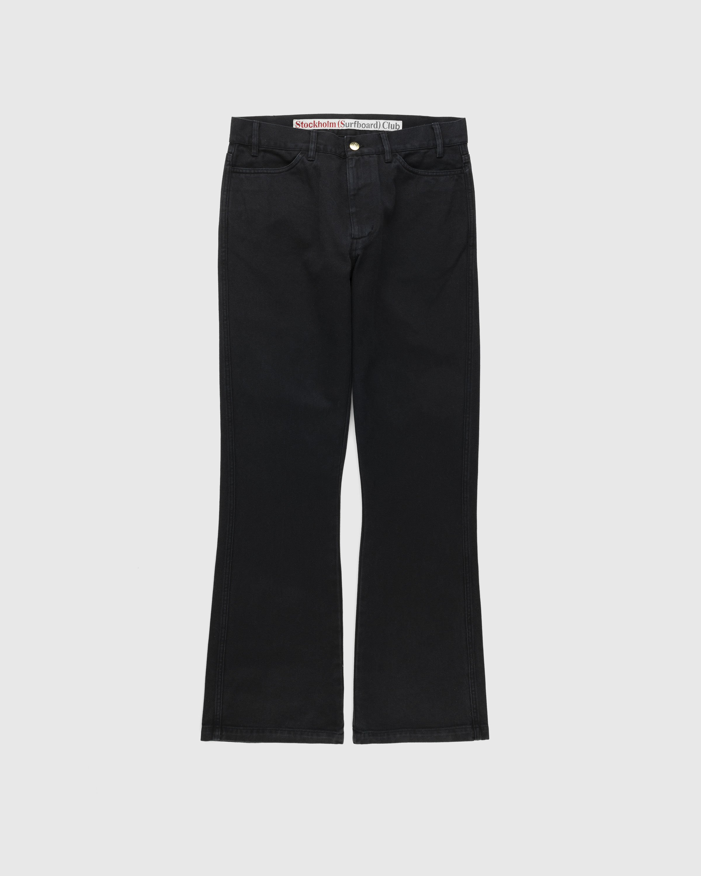 Stockholm Surfboard Club - Flared Cotton Twill Trousers Black - Clothing - Black - Image 1