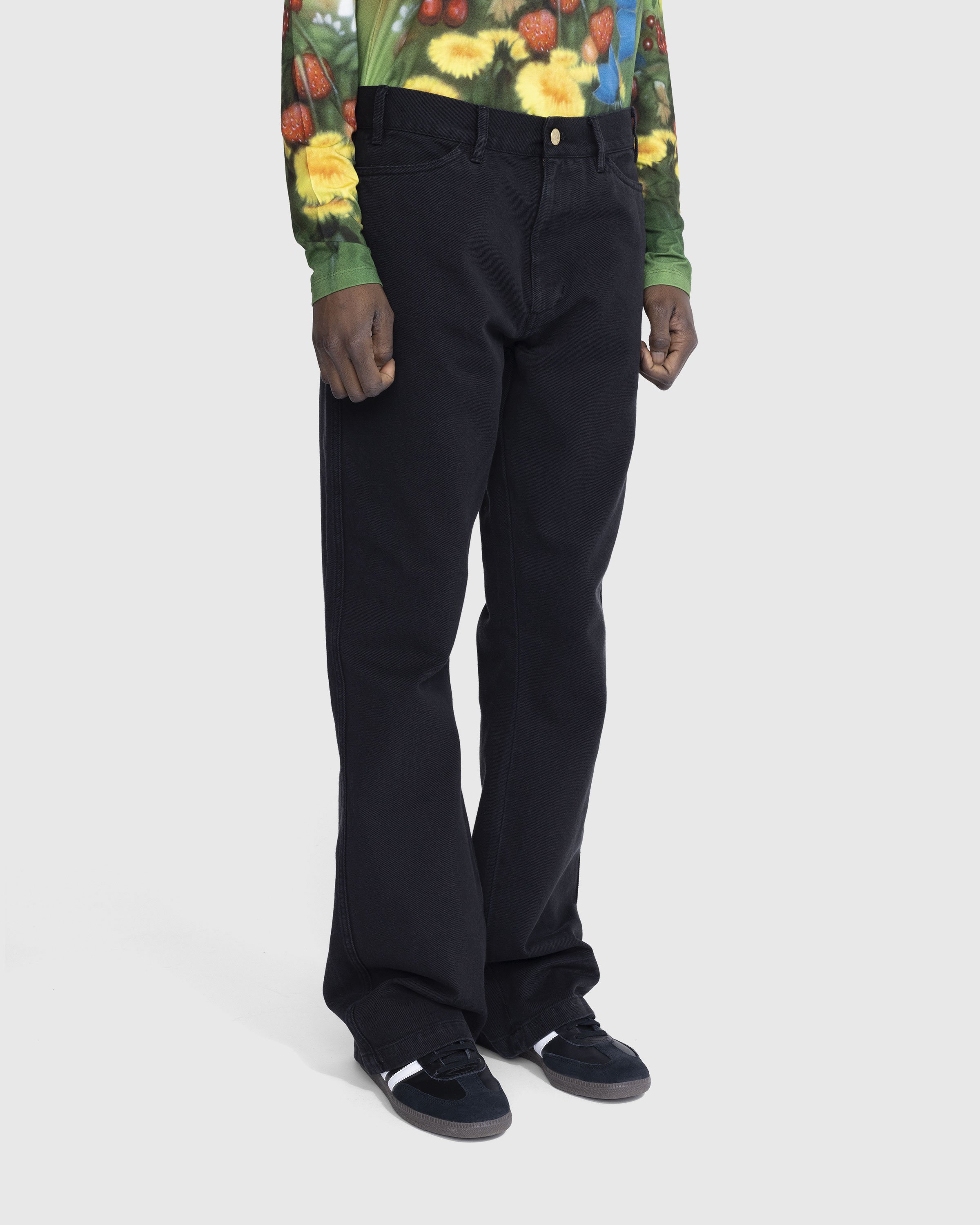 Stockholm Surfboard Club - Flared Cotton Twill Trousers Black - Clothing - Black - Image 4