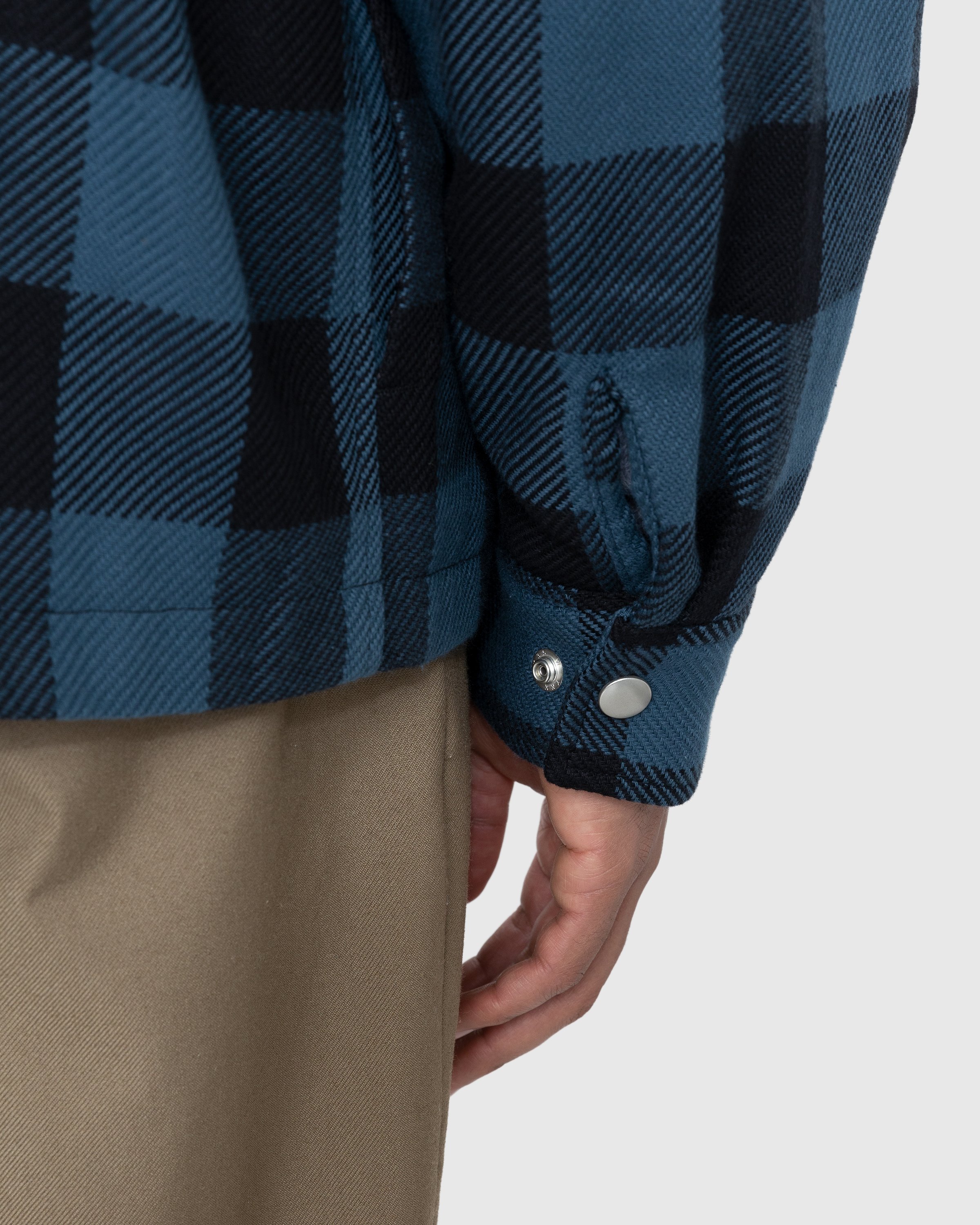 Highsnobiety - Buffalo Check Zip Shirt Navy - Clothing - Blue - Image 3