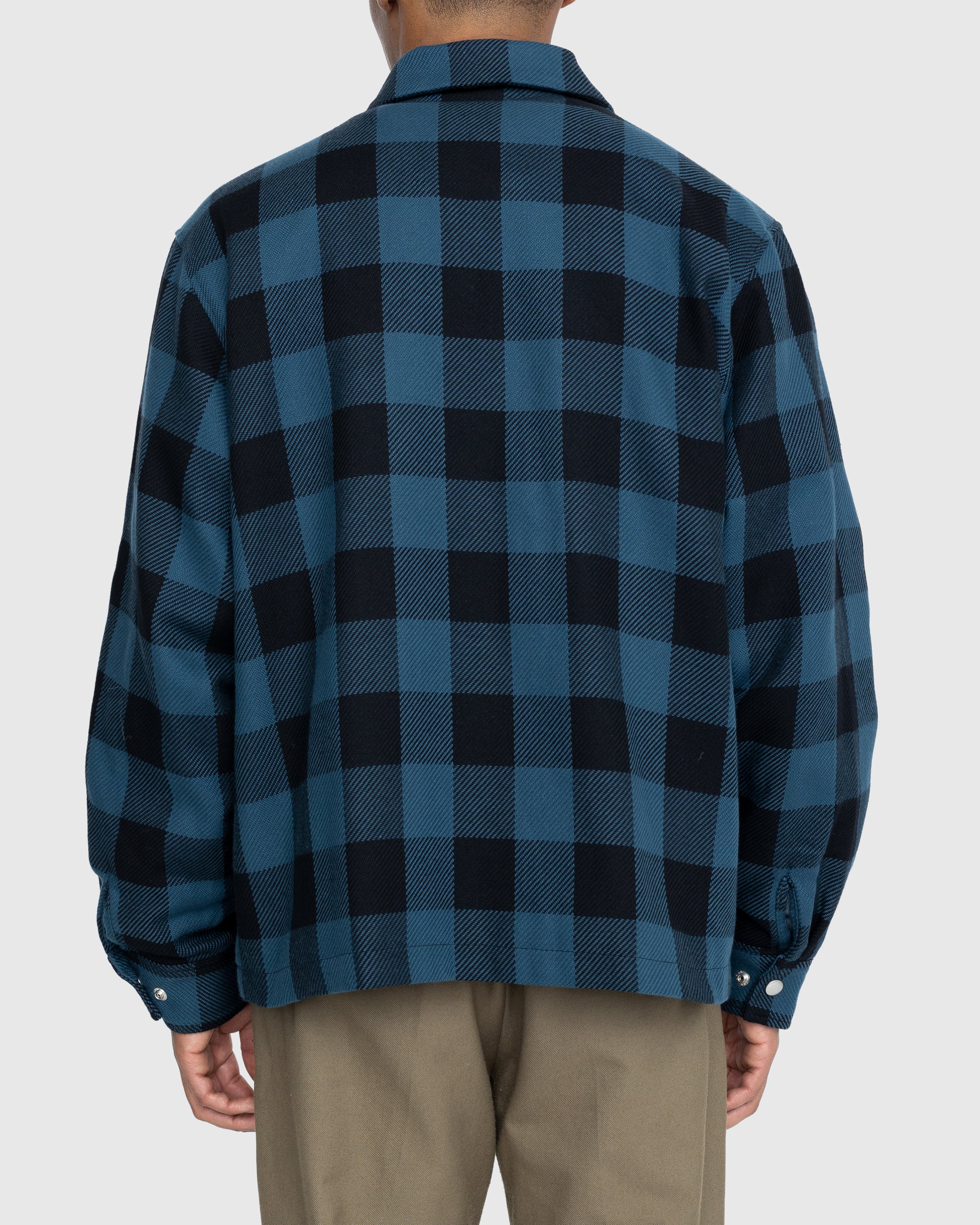 Highsnobiety - Buffalo Check Zip Shirt Navy - Clothing - Blue - Image 4