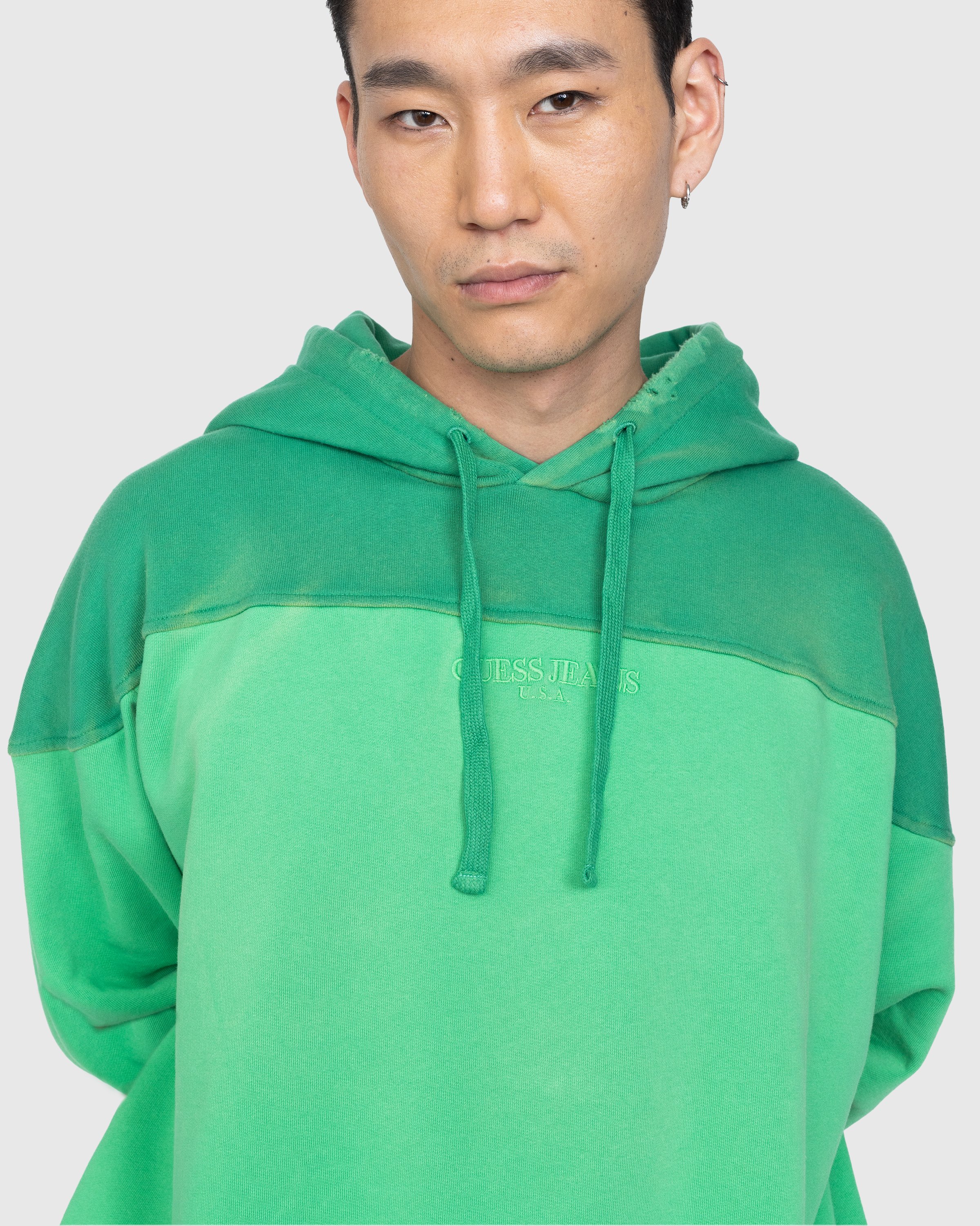 Guess USA - Two-Tone Hoodie Honeydew - Clothing - Green - Image 4