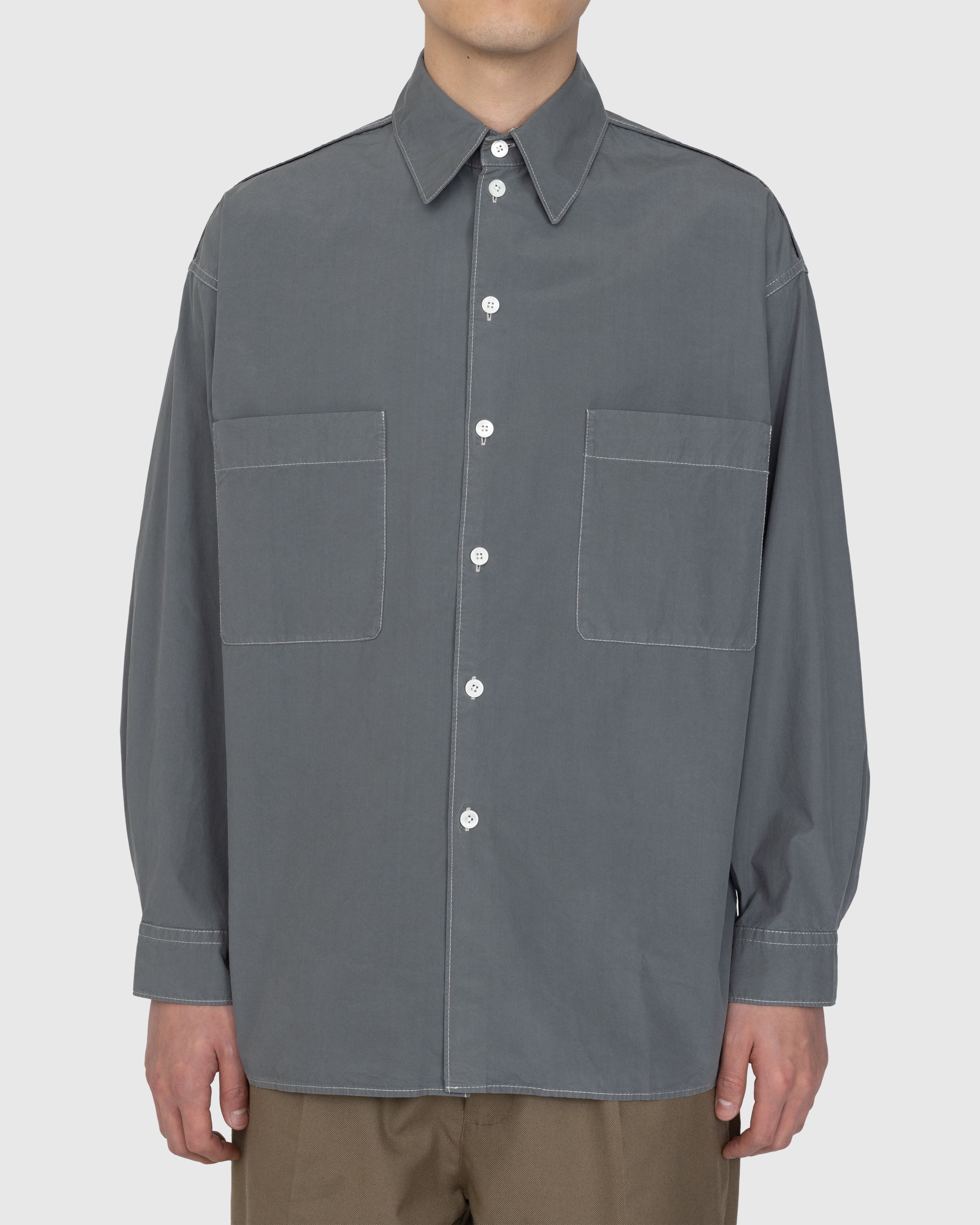 Lemaire - Cotton Poplin Shirt Grey - Clothing - Grey - Image 2