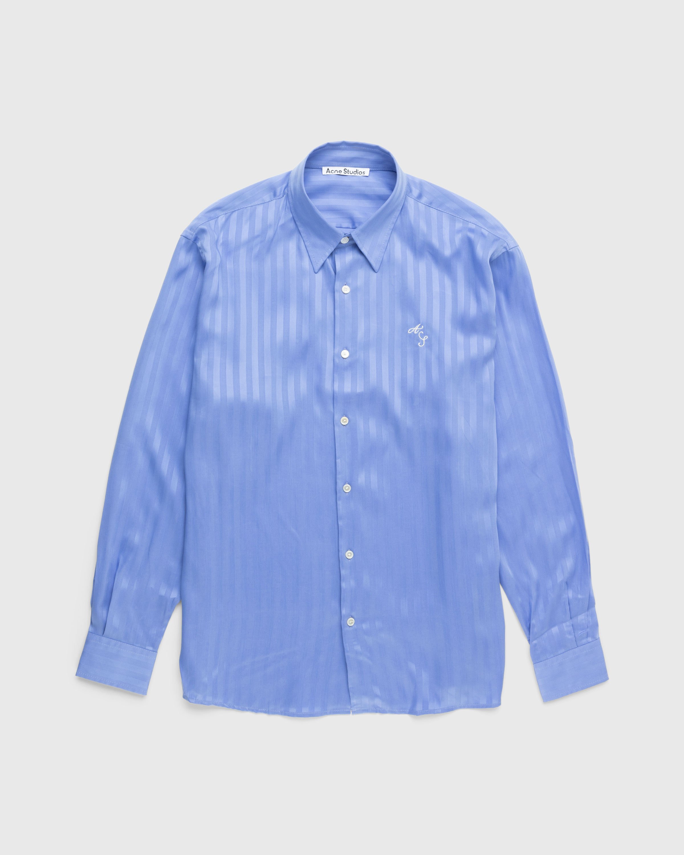 Acne Studios - Stripe Button-Up Shirt Blue - Clothing - Blue - Image 1