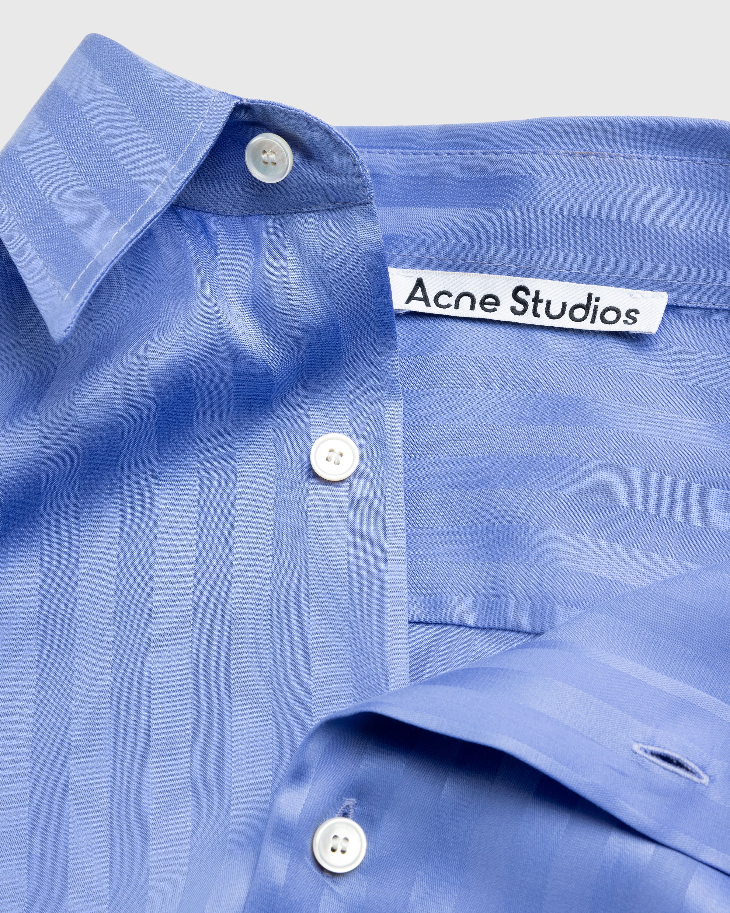 Acne Studios - Stripe Button-Up Shirt Blue - Clothing - Blue - Image 3