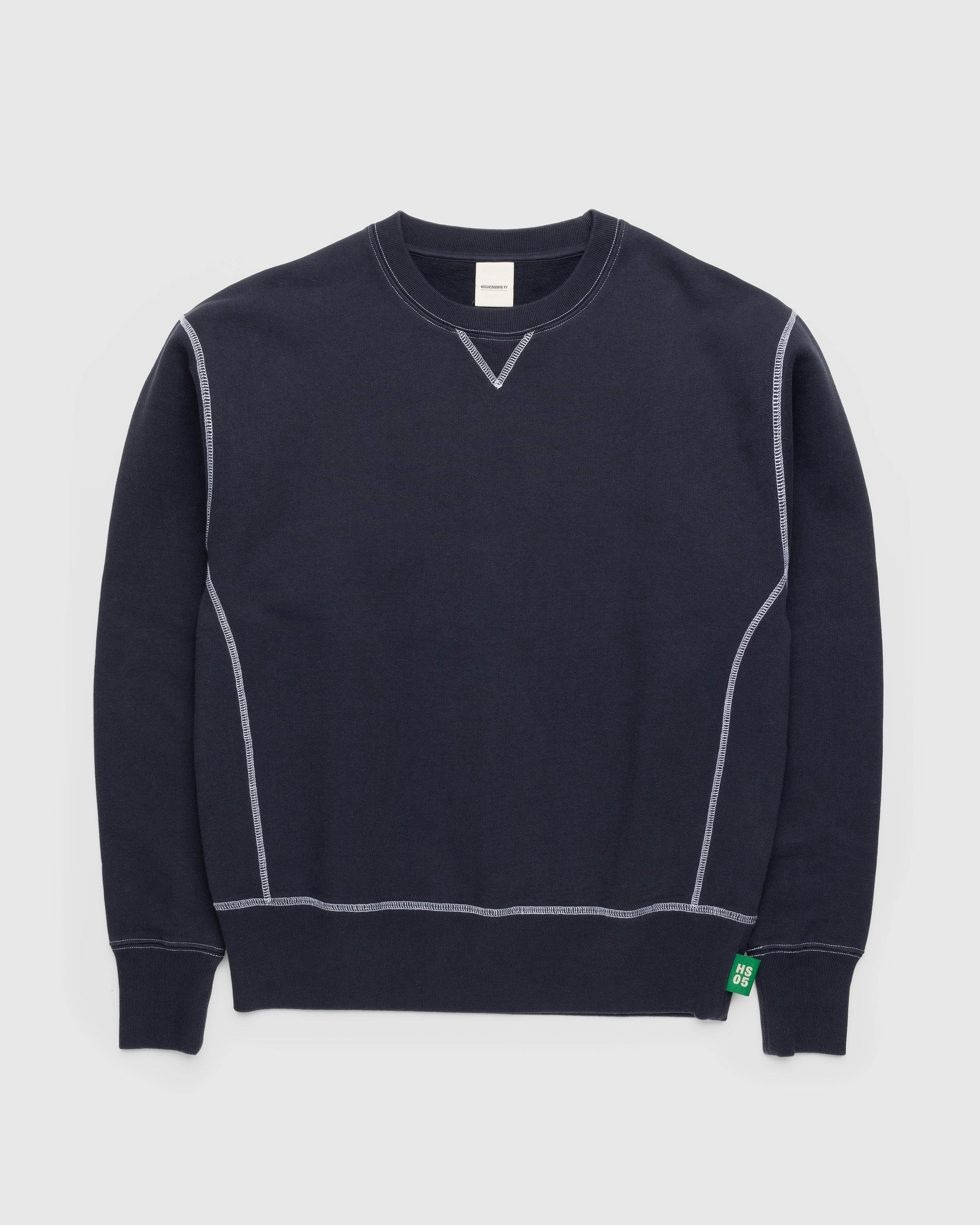 Highsnobiety - Contrast Stitch Fleece Crew Navy - Clothing - Blue - Image 1