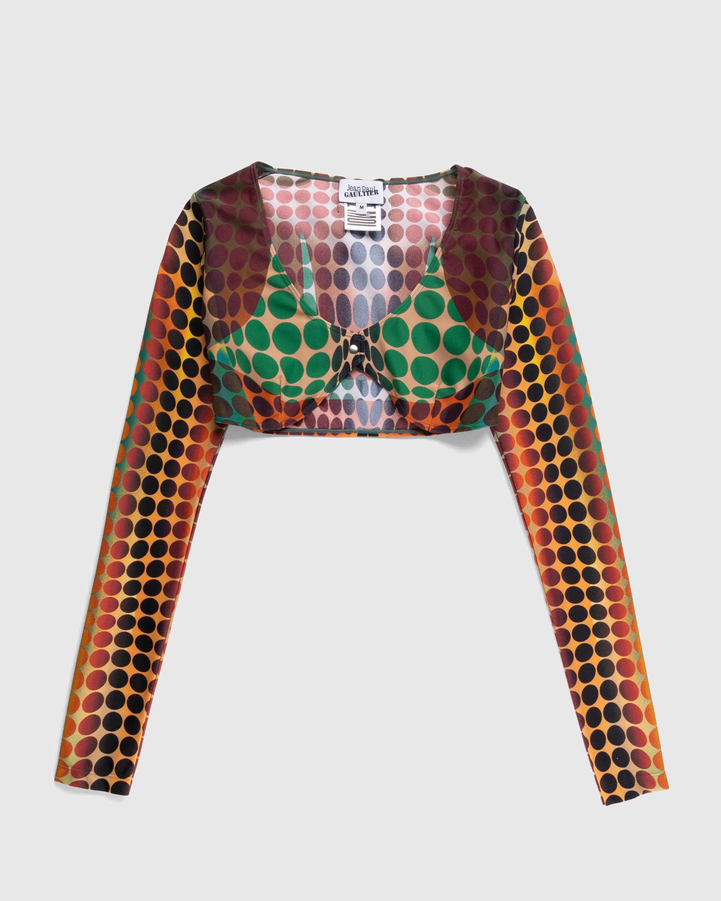 Jean Paul Gaultier - Cropped U Neck Longsleeve Top - Clothing - Orange - Image 1