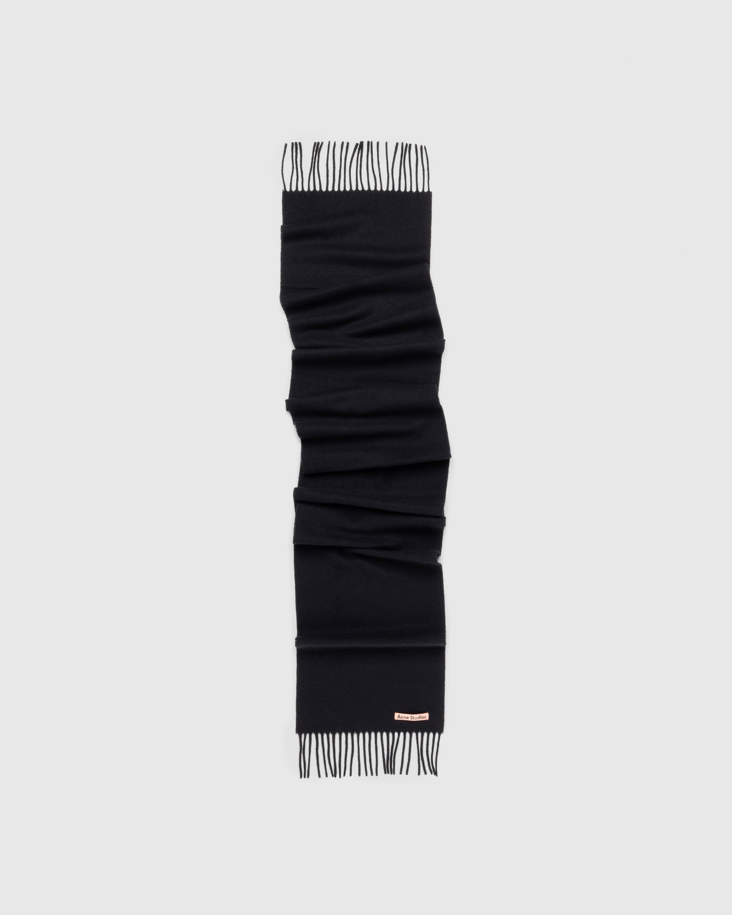 Acne Studios - Wool Fringe Scarf Black - Accessories - Black - Image 1