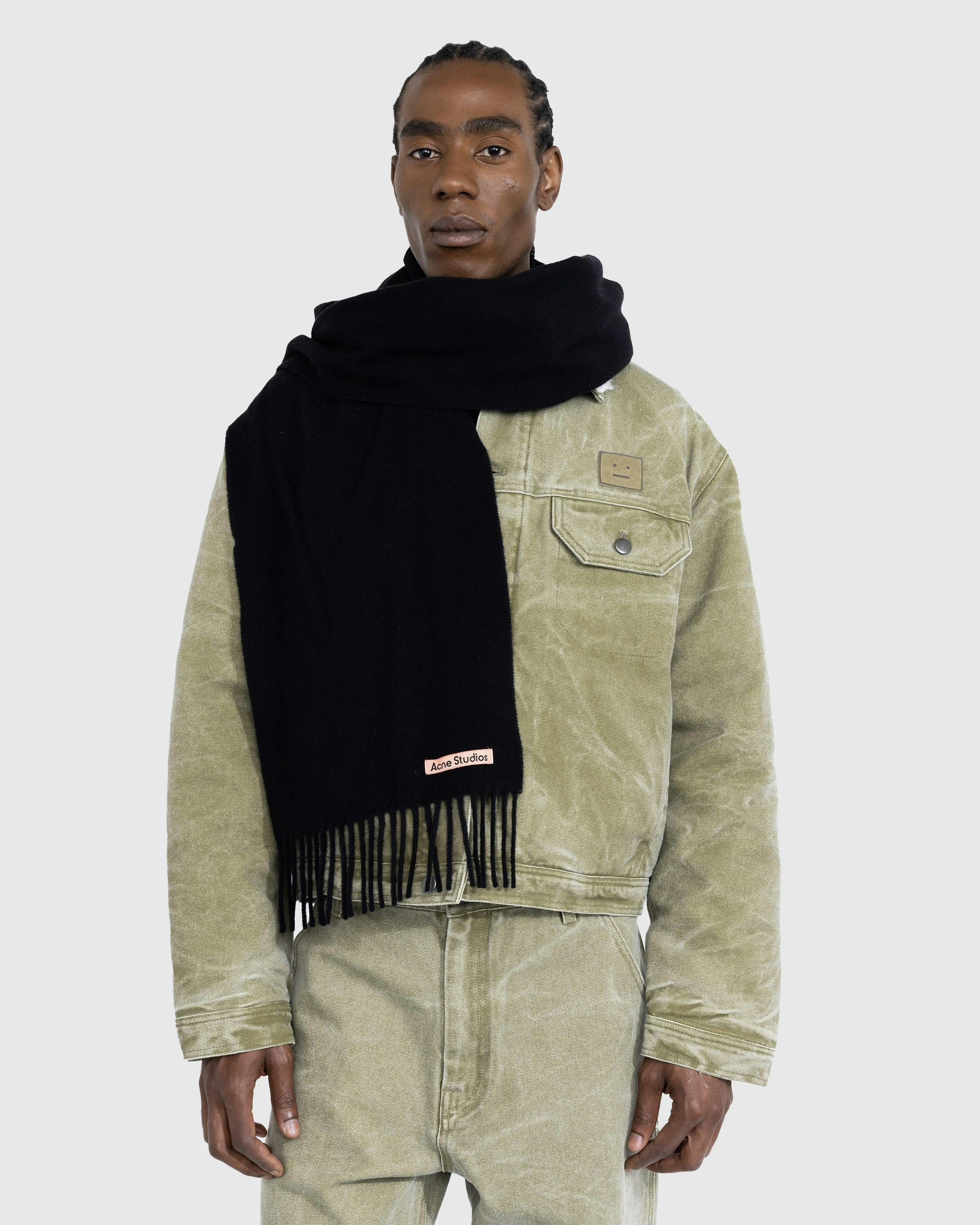 Acne Studios - Wool Fringe Scarf Black - Accessories - Black - Image 4