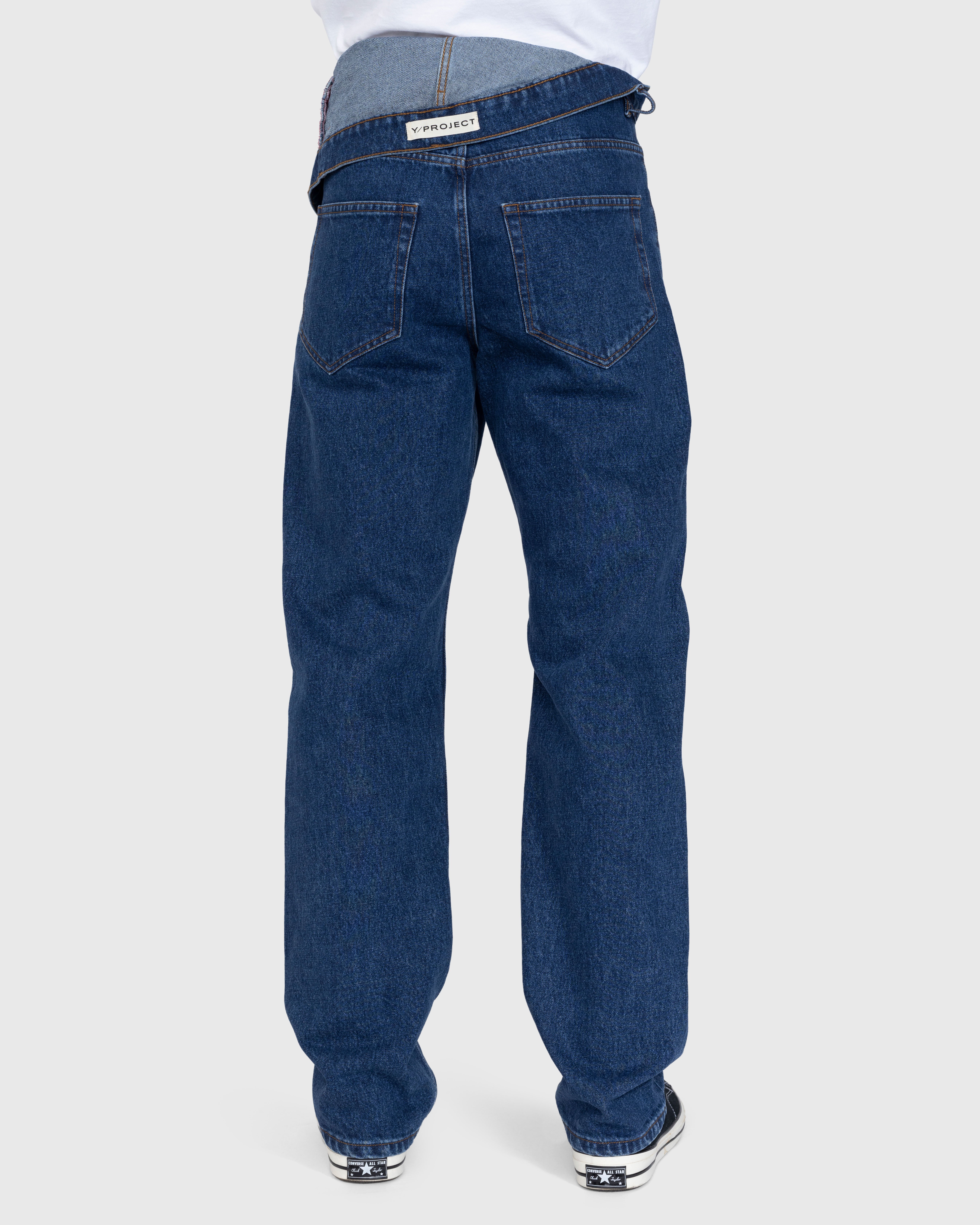 Y/Project - Classic Asymmetric Waist Jeans Blue - Clothing - Blue - Image 3
