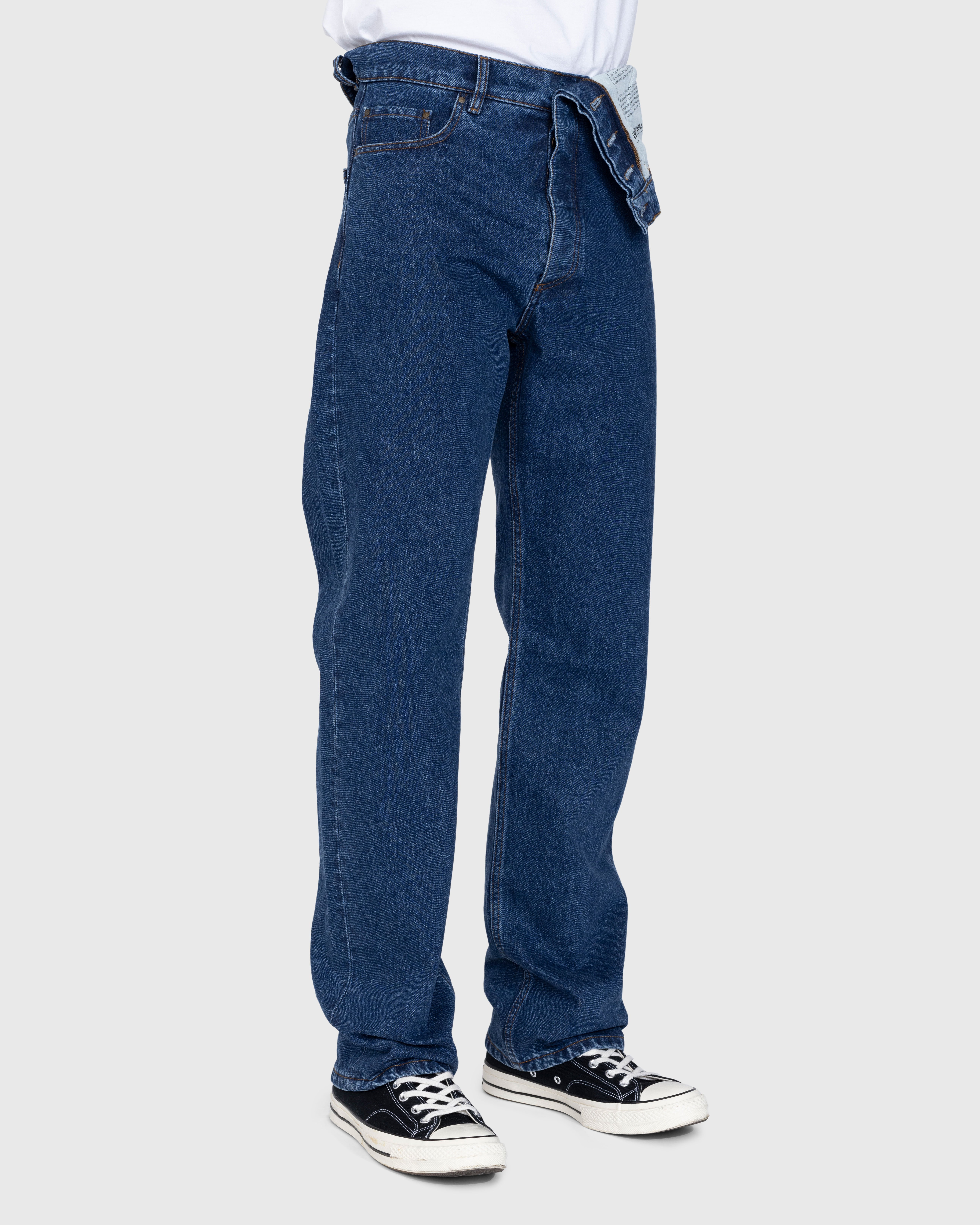 Y/Project - Classic Asymmetric Waist Jeans Blue - Clothing - Blue - Image 4