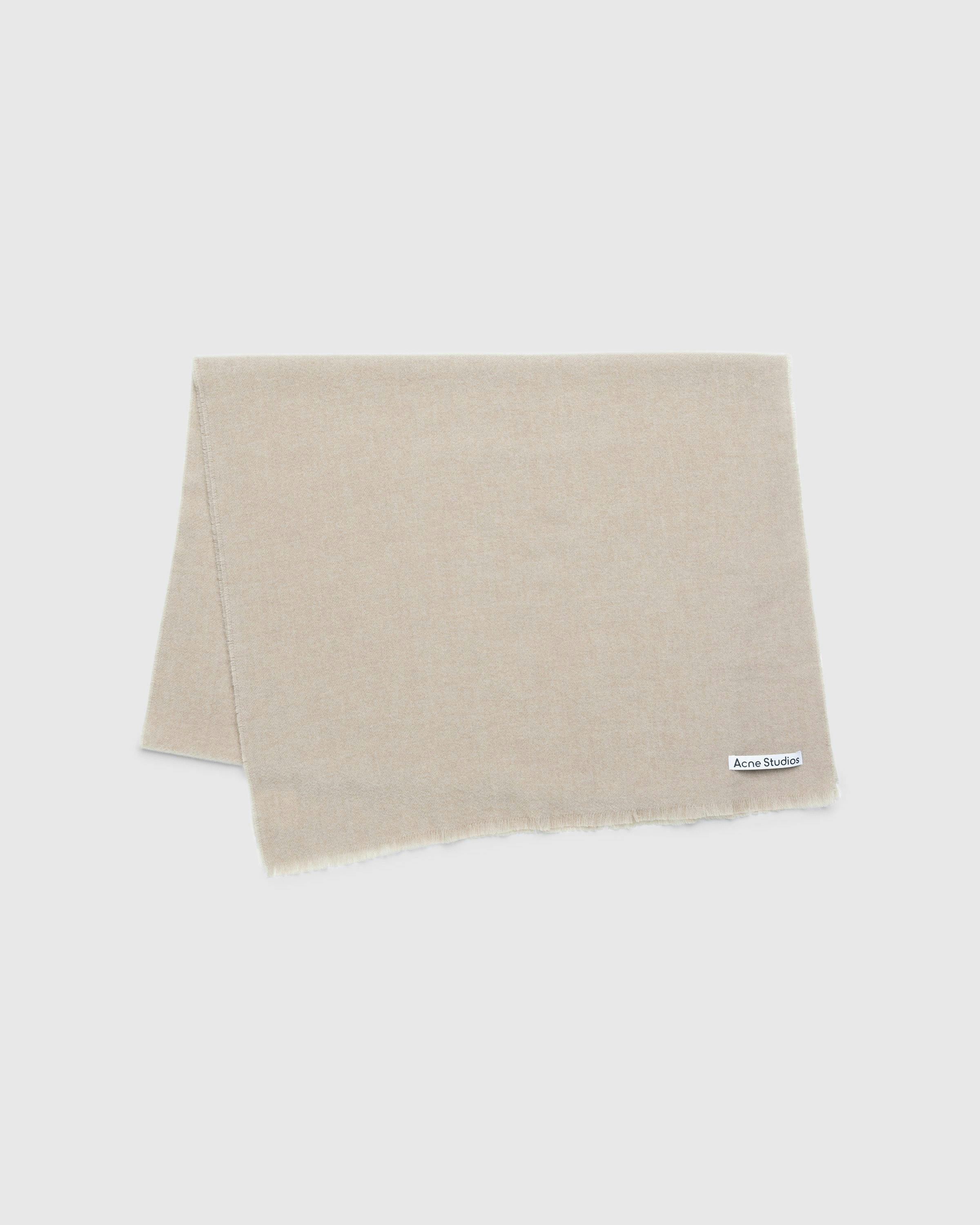 Acne Studios - Wool Fringe Scarf Oversized Oatmeal Melange - Accessories - Beige - Image 5