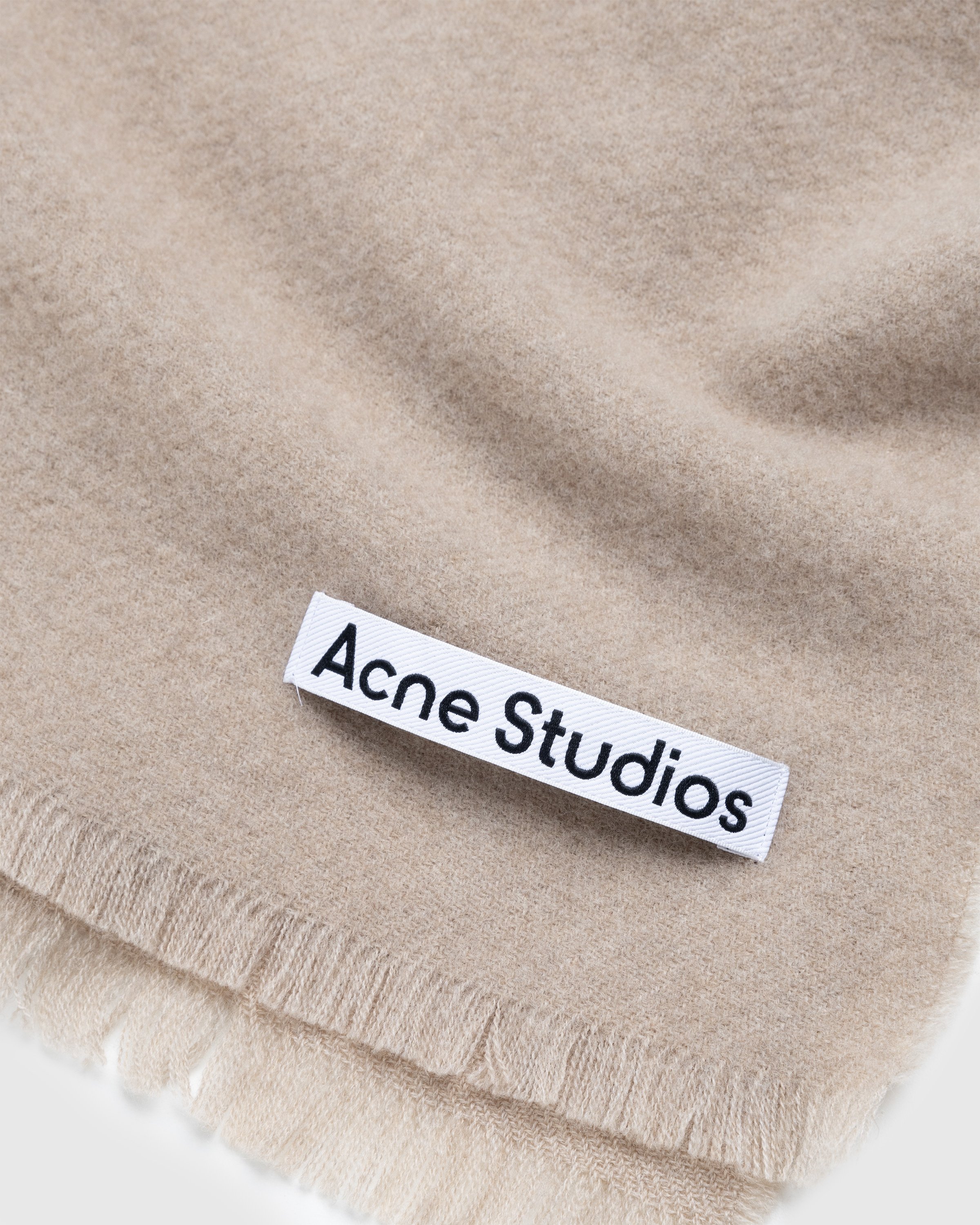 Acne Studios - Wool Fringe Scarf Oversized Oatmeal Melange - Accessories - Beige - Image 6