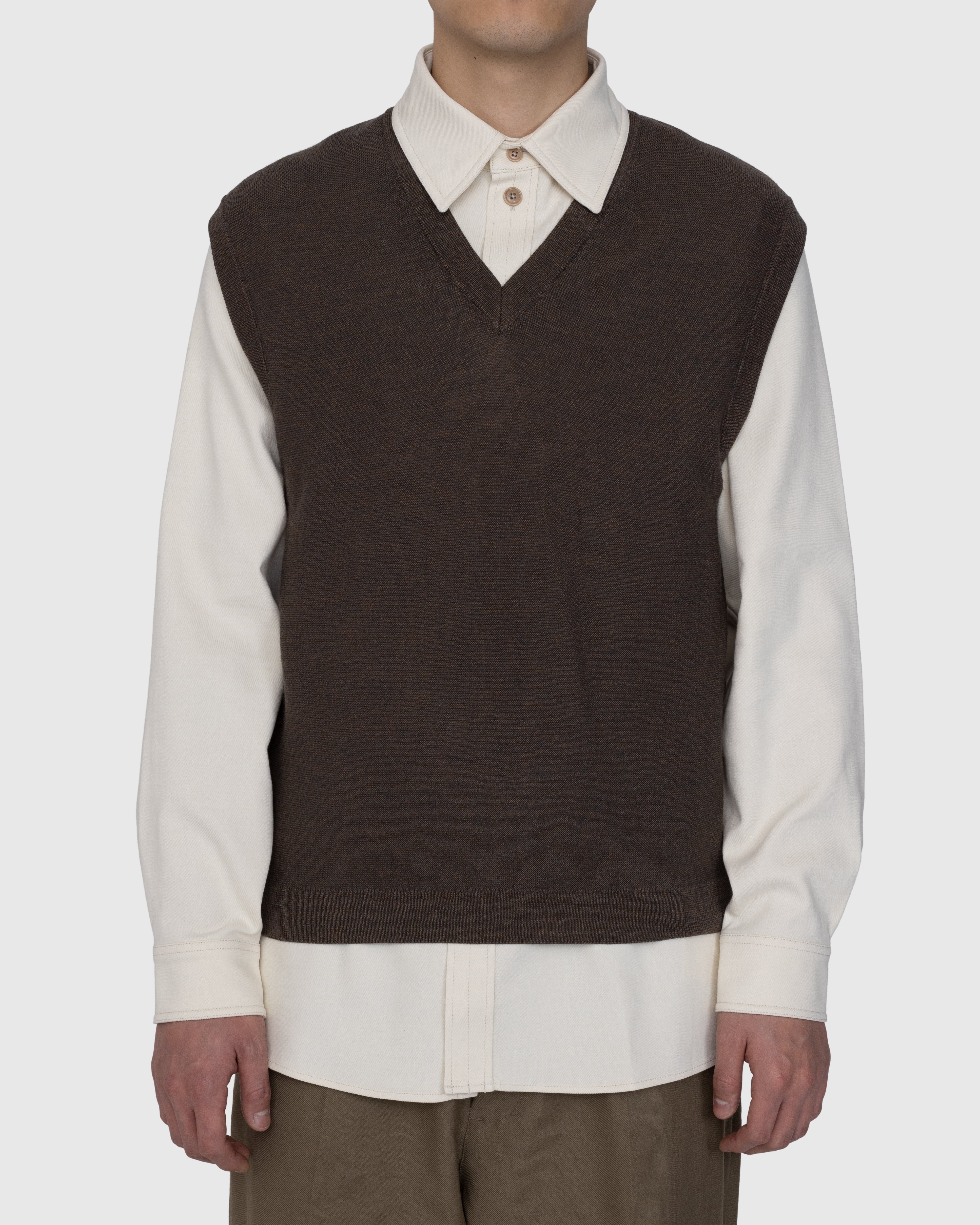 Lemaire - V-Neck Merino Vest Grey - Clothing - Grey - Image 2