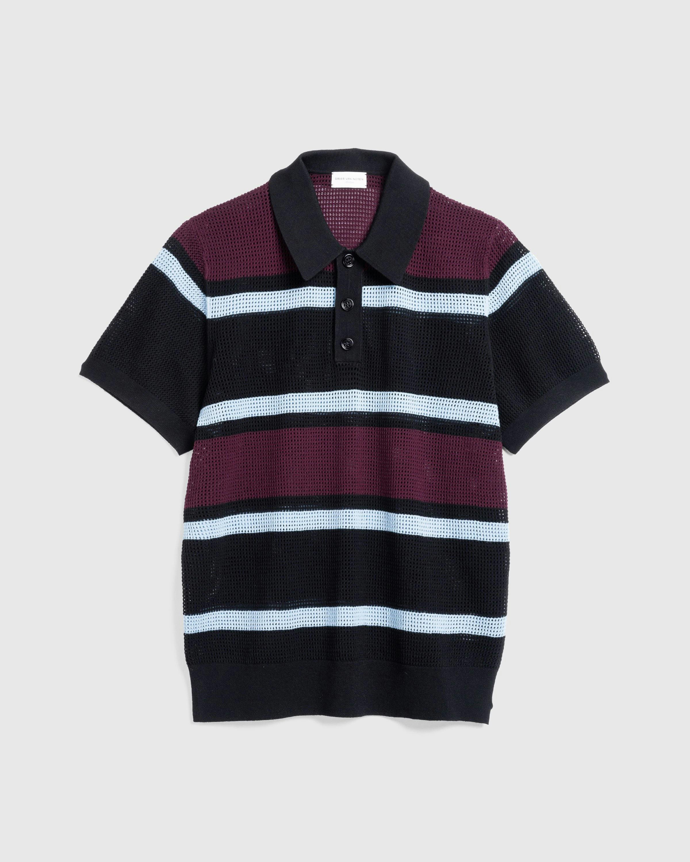 Dries van Noten - MINDO STRIPE 8702 M.K.POLO BLACK - Clothing - Black - Image 1