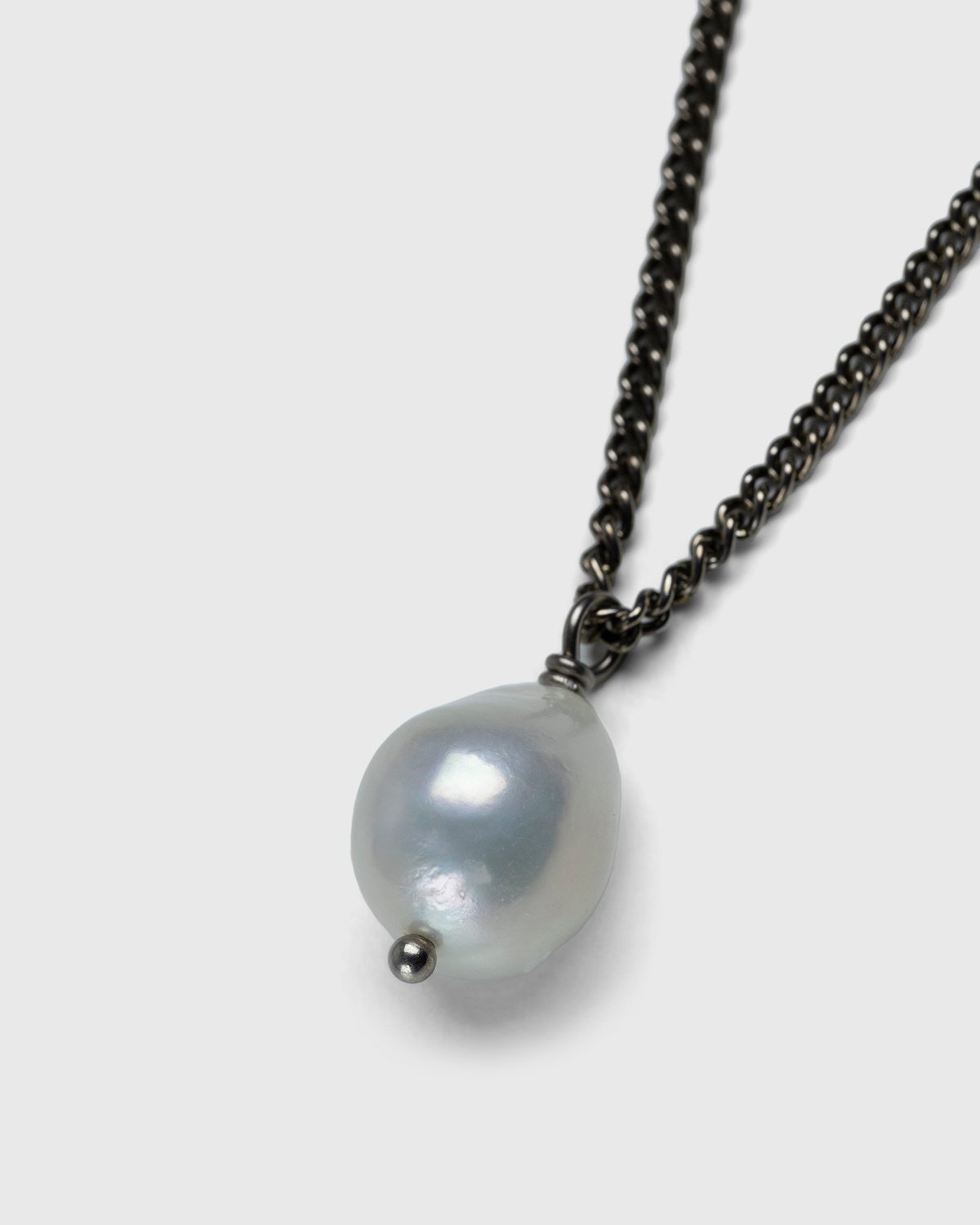 Acne Studios - Pearl Chain Necklace Antique Silver - Accessories - Silver - Image 3