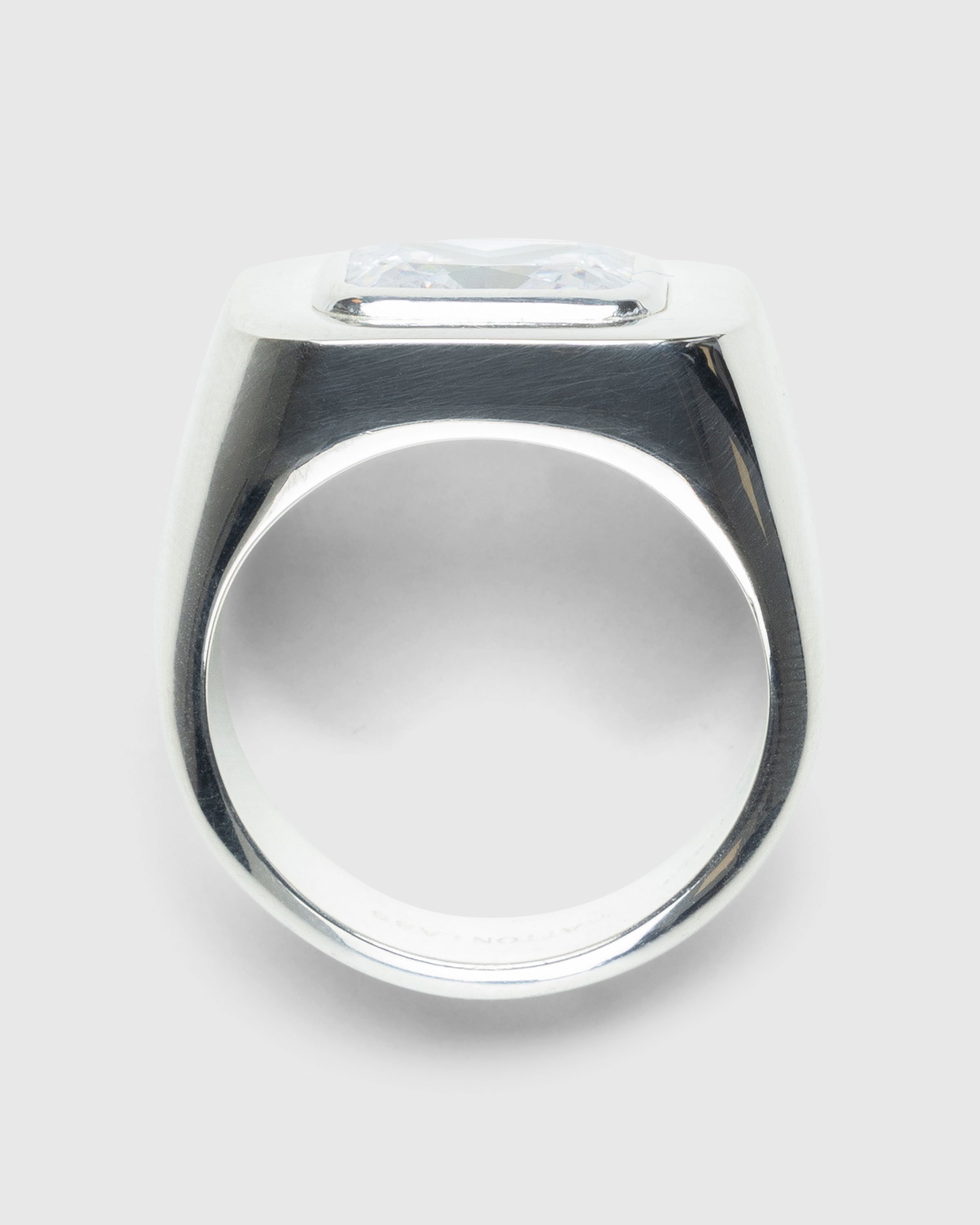 Hatton Labs - Emerald Cut Signet Ring Silver/White - Accessories - Multi - Image 1